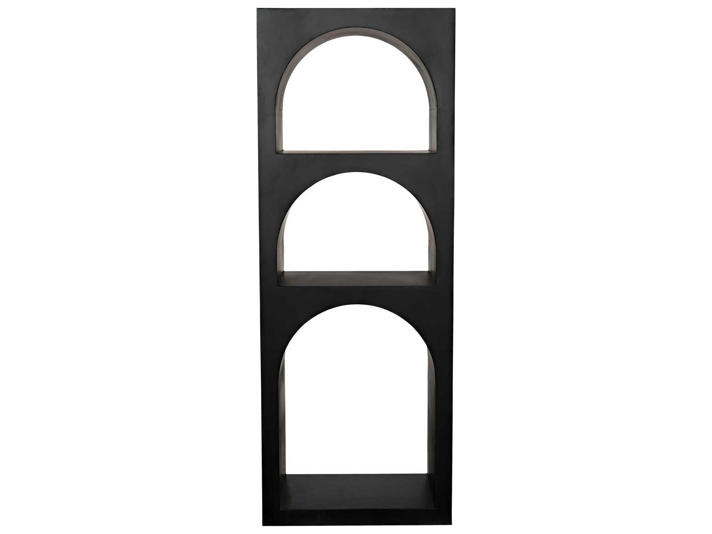 Noir Black Metal Bookcase