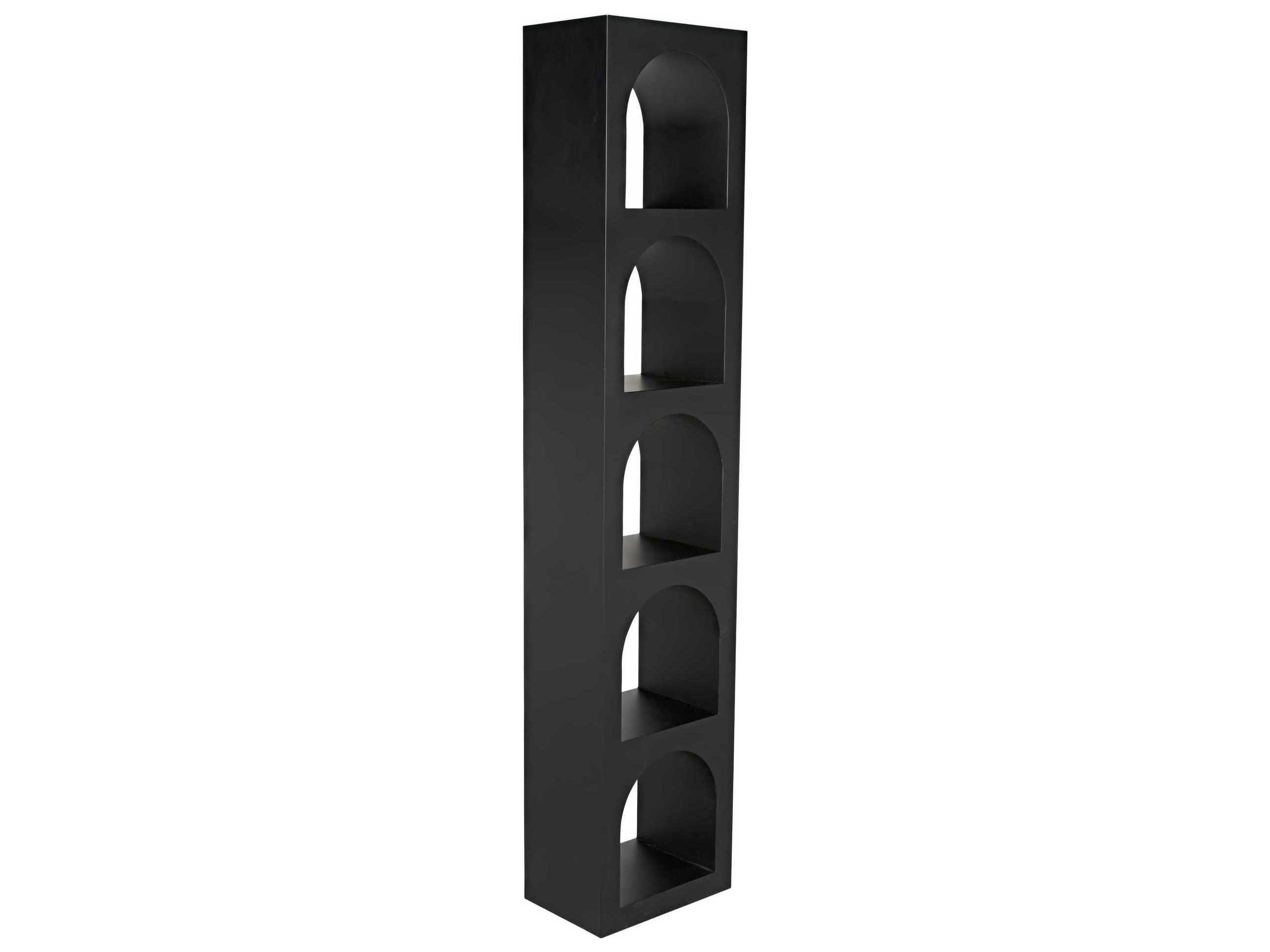 Noir Black Metal Bookcase