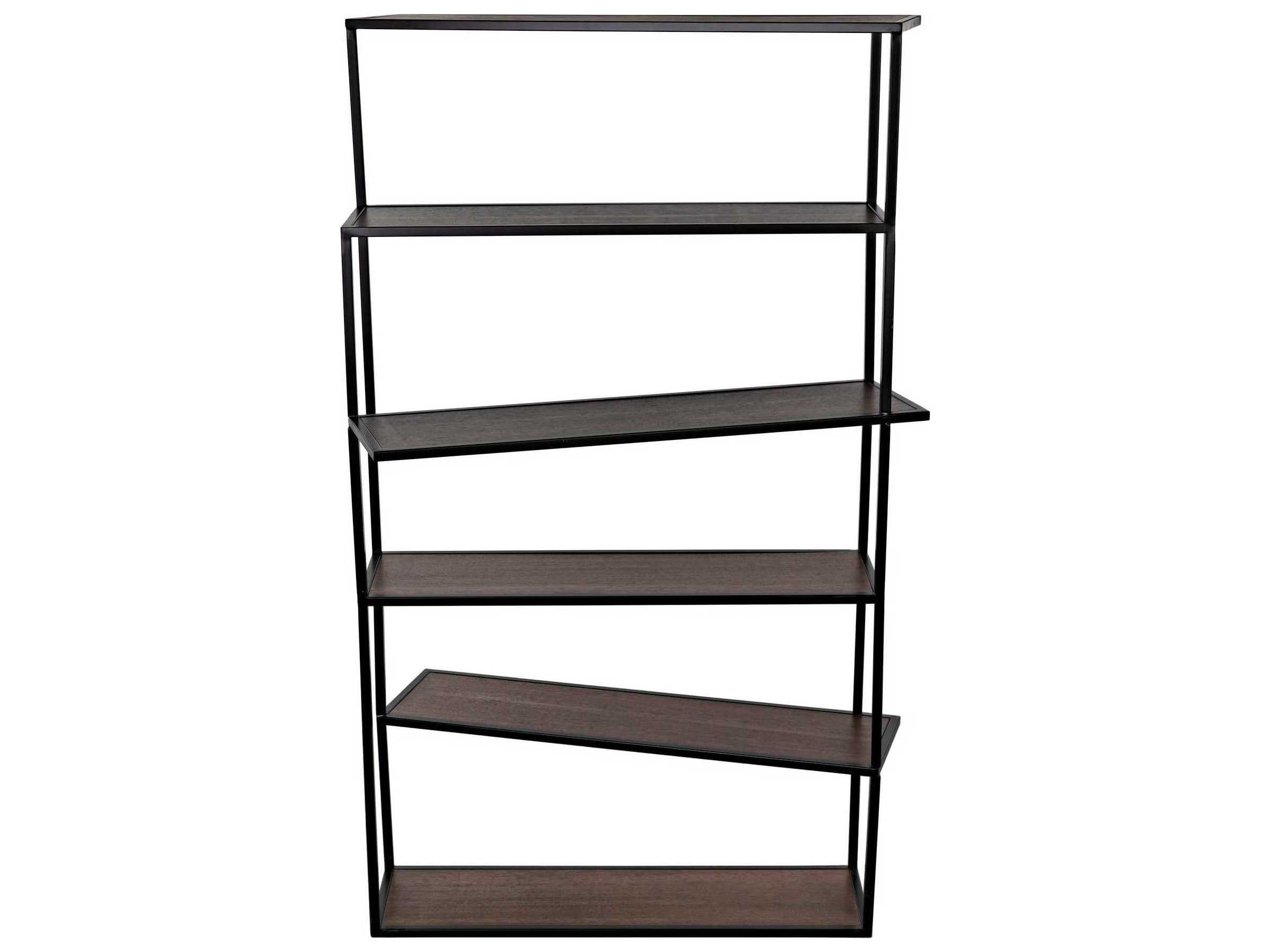 Noir Dark Walnut With Matte Black Bookcase