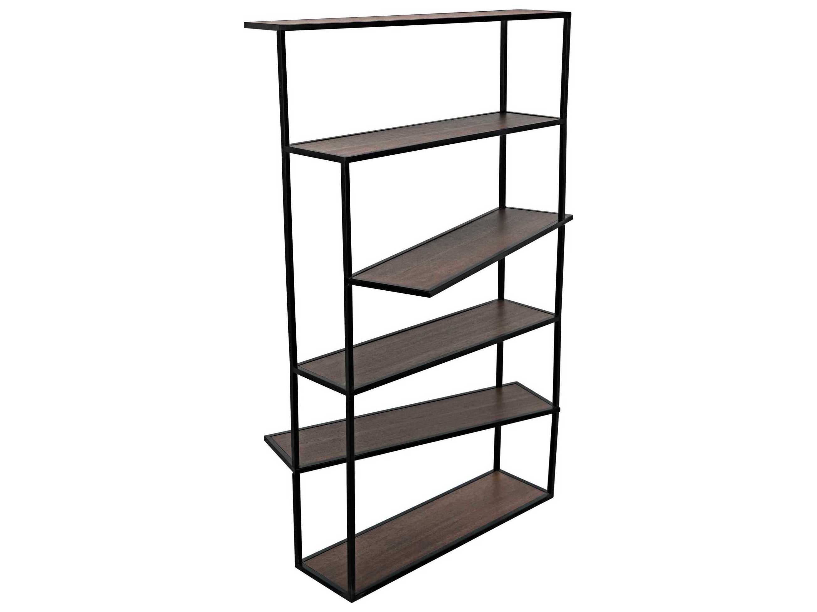 Noir Dark Walnut With Matte Black Bookcase