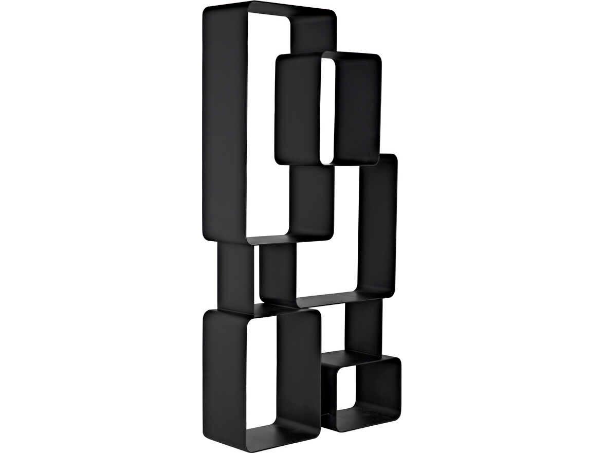 Noir Larra Matte Black Bookcase