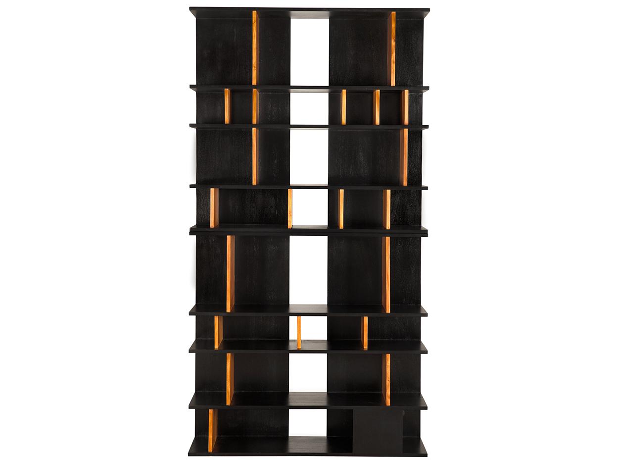 Noir R. Morton Natural Teak And Hand Rubbed Black Bookcase