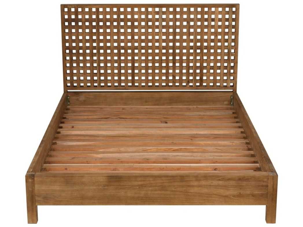 Noir Natural Teak Wood Queen Platform Bed