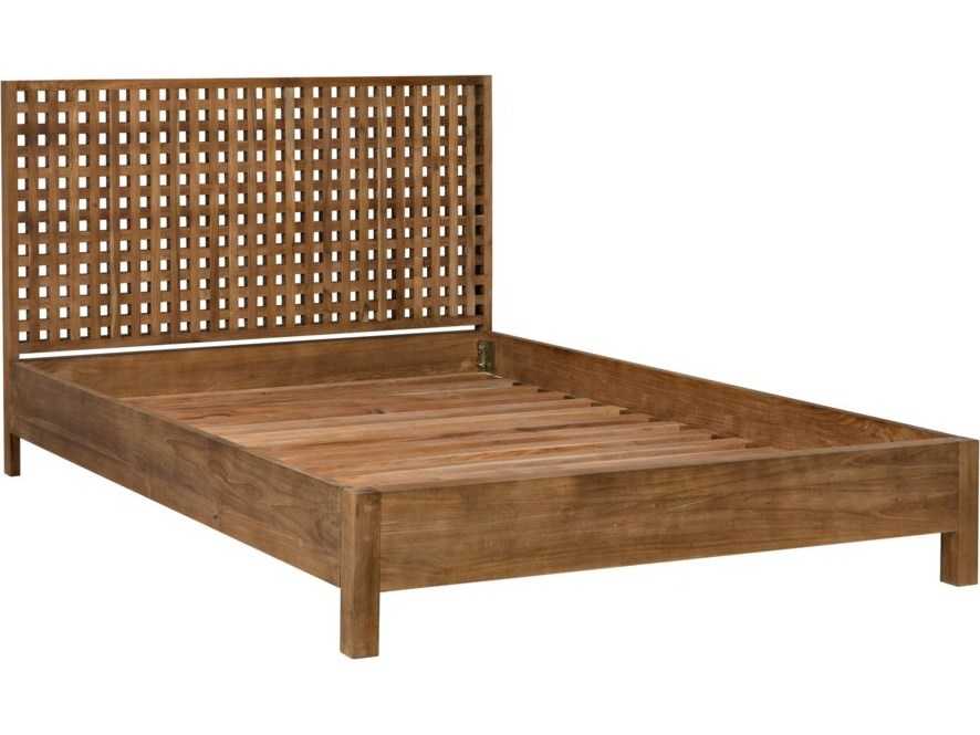 Noir Natural Teak Wood Queen Platform Bed