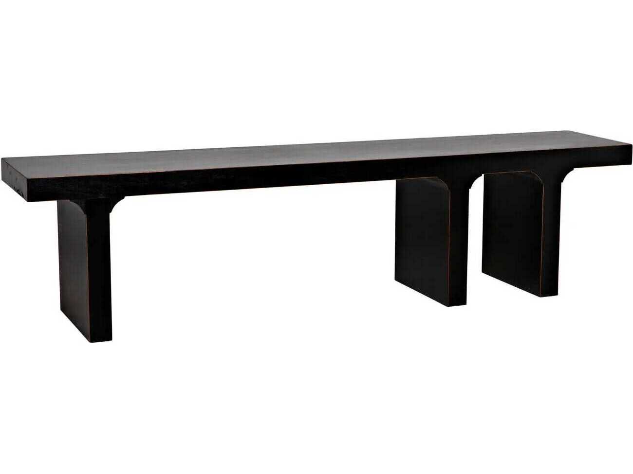 Noir Hand Rubbed Black Accent Bench