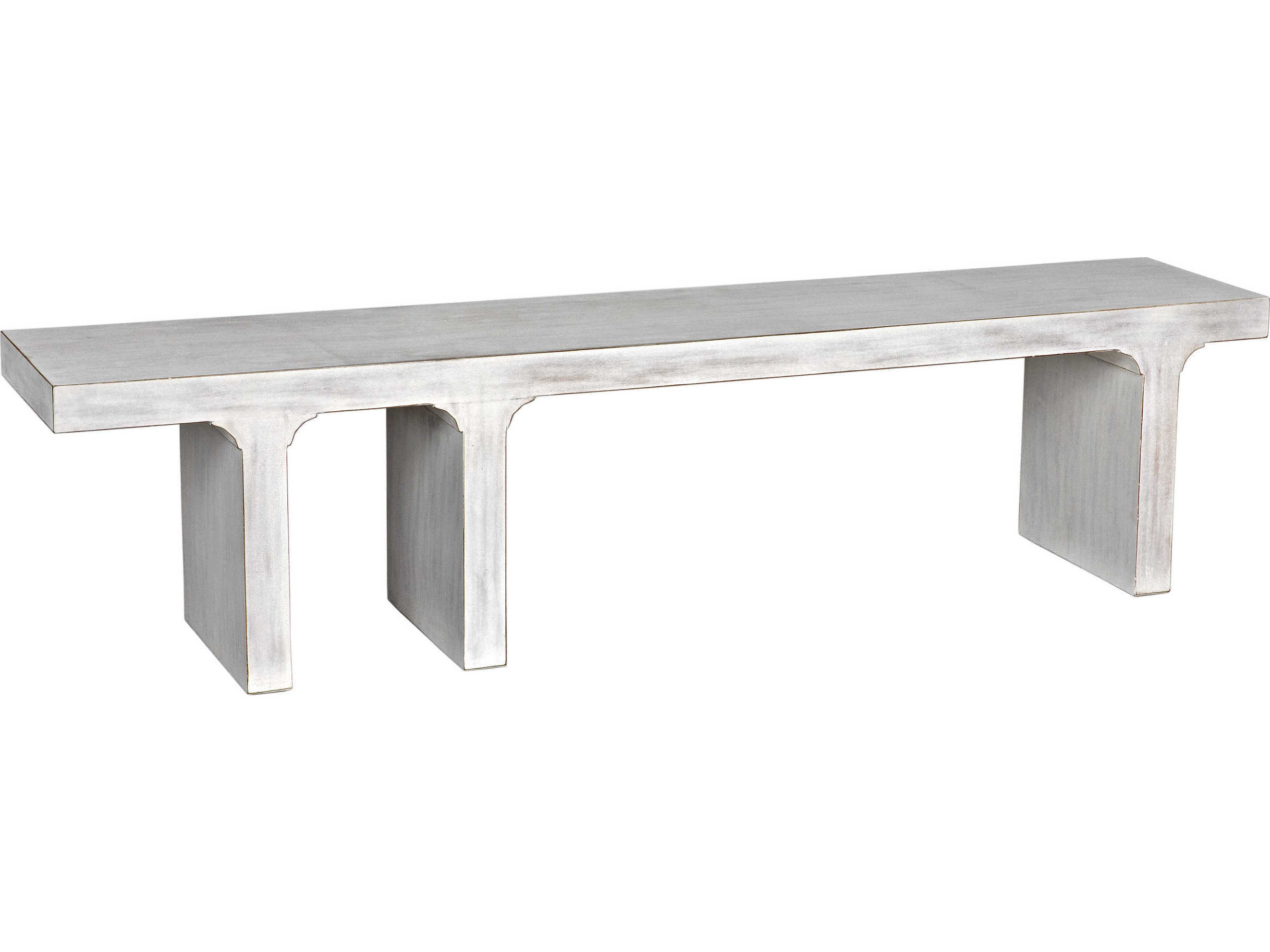 Noir White Wash Accent Bench