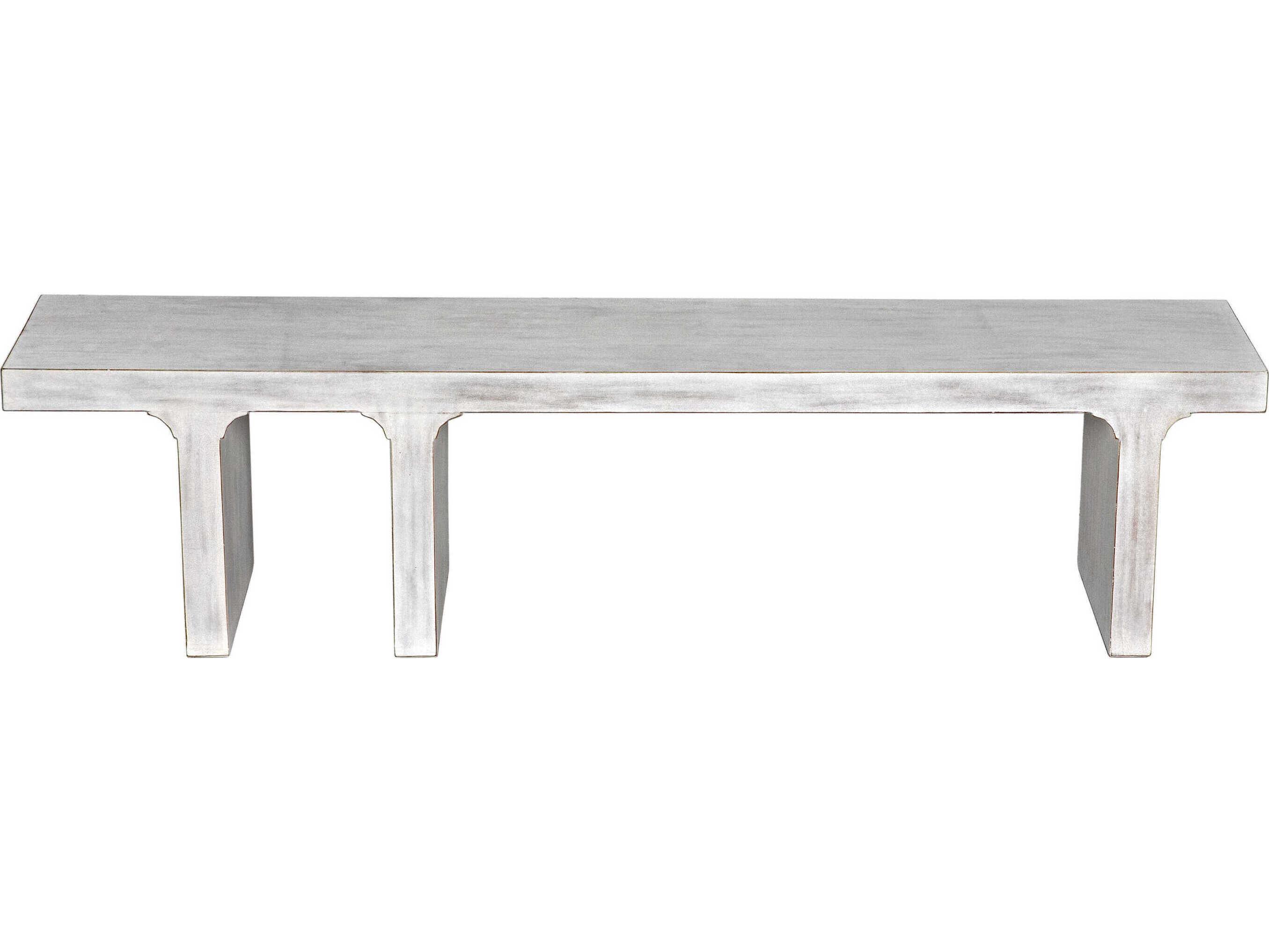 Noir White Wash Accent Bench