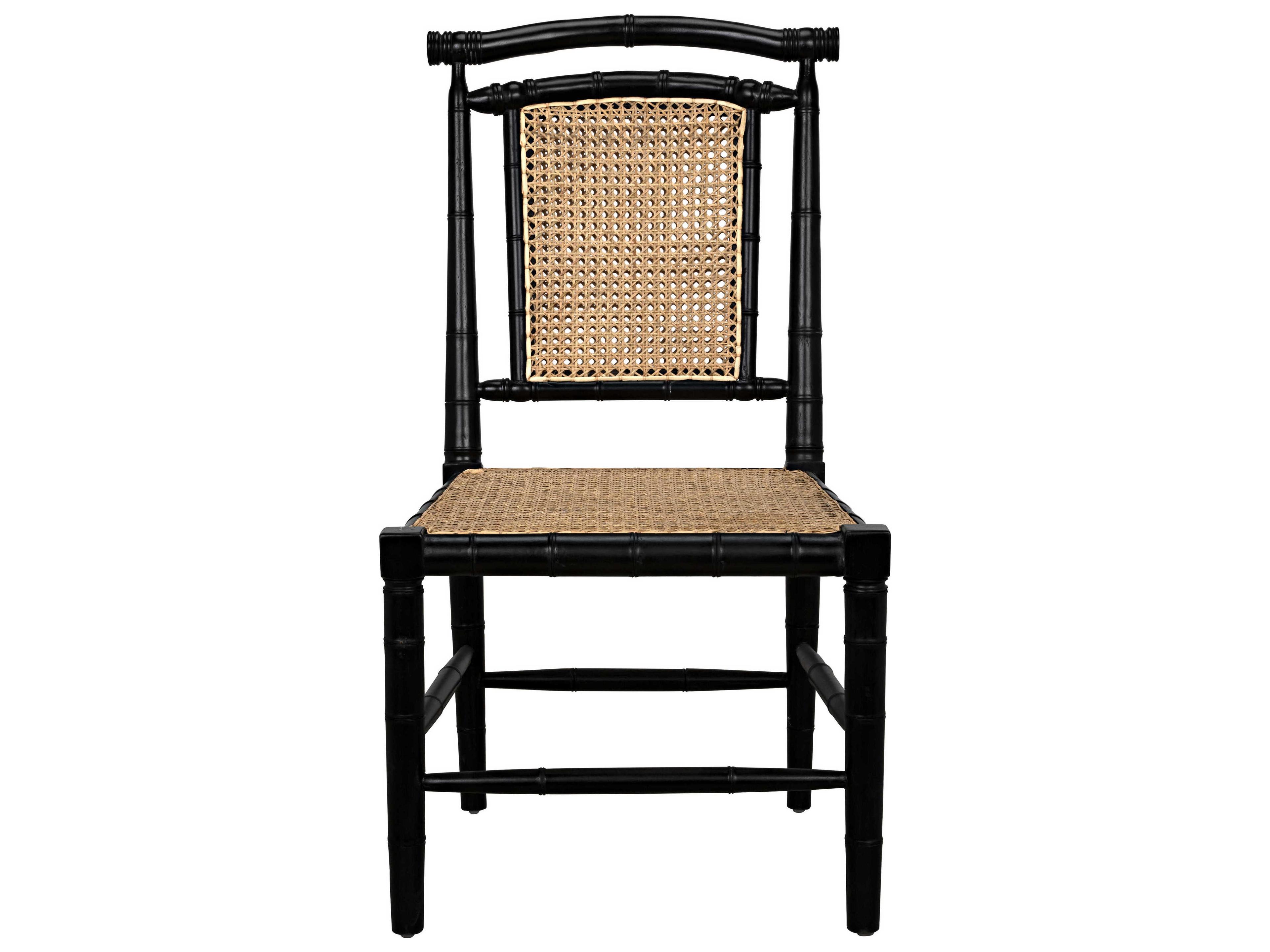 Noir Colonial Mahogany Wood Black Side Dining Chair