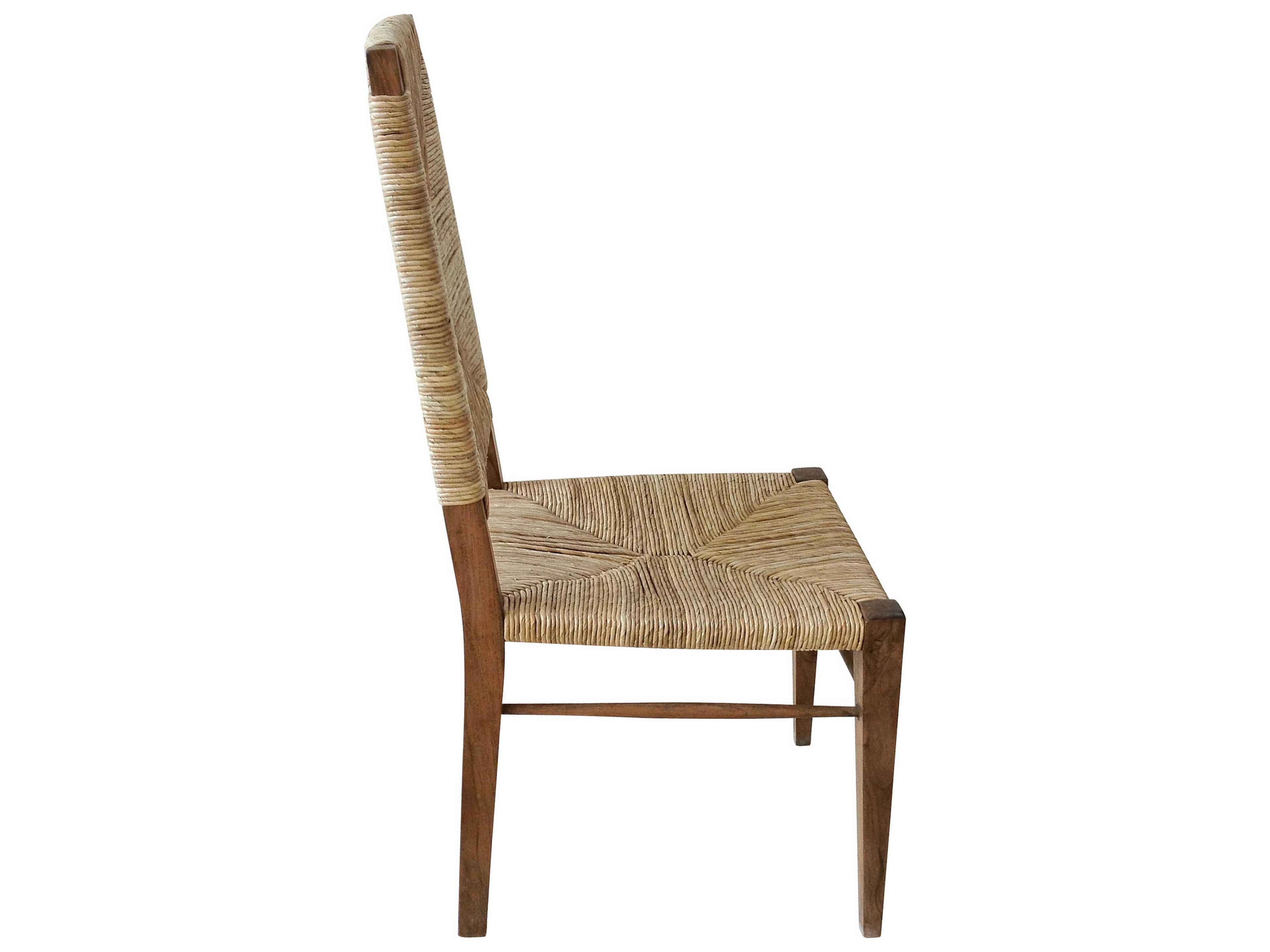 Noir Teak Wood Beige Side Dining Chair
