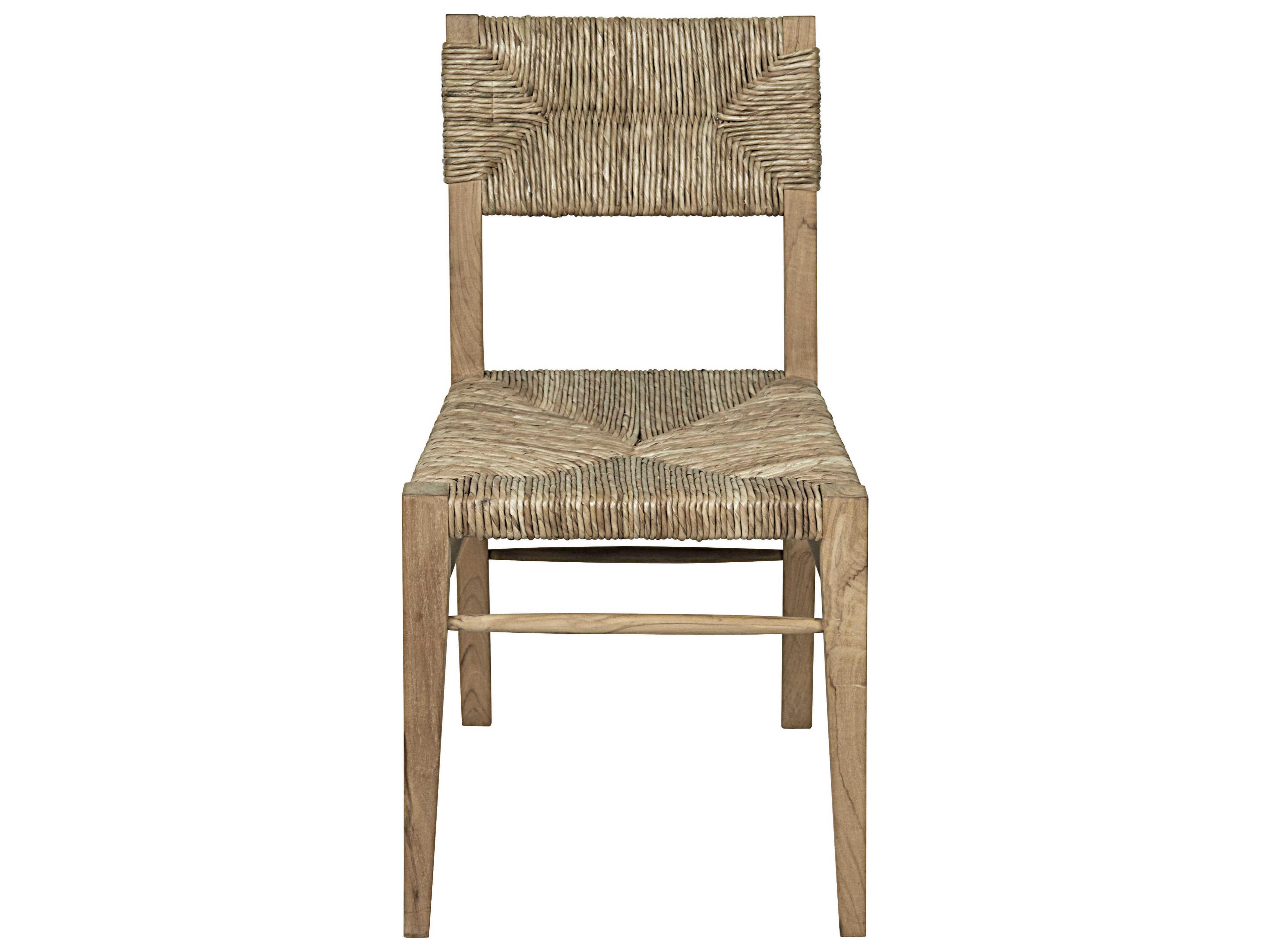 Noir Teak Wood Beige Side Dining Chair