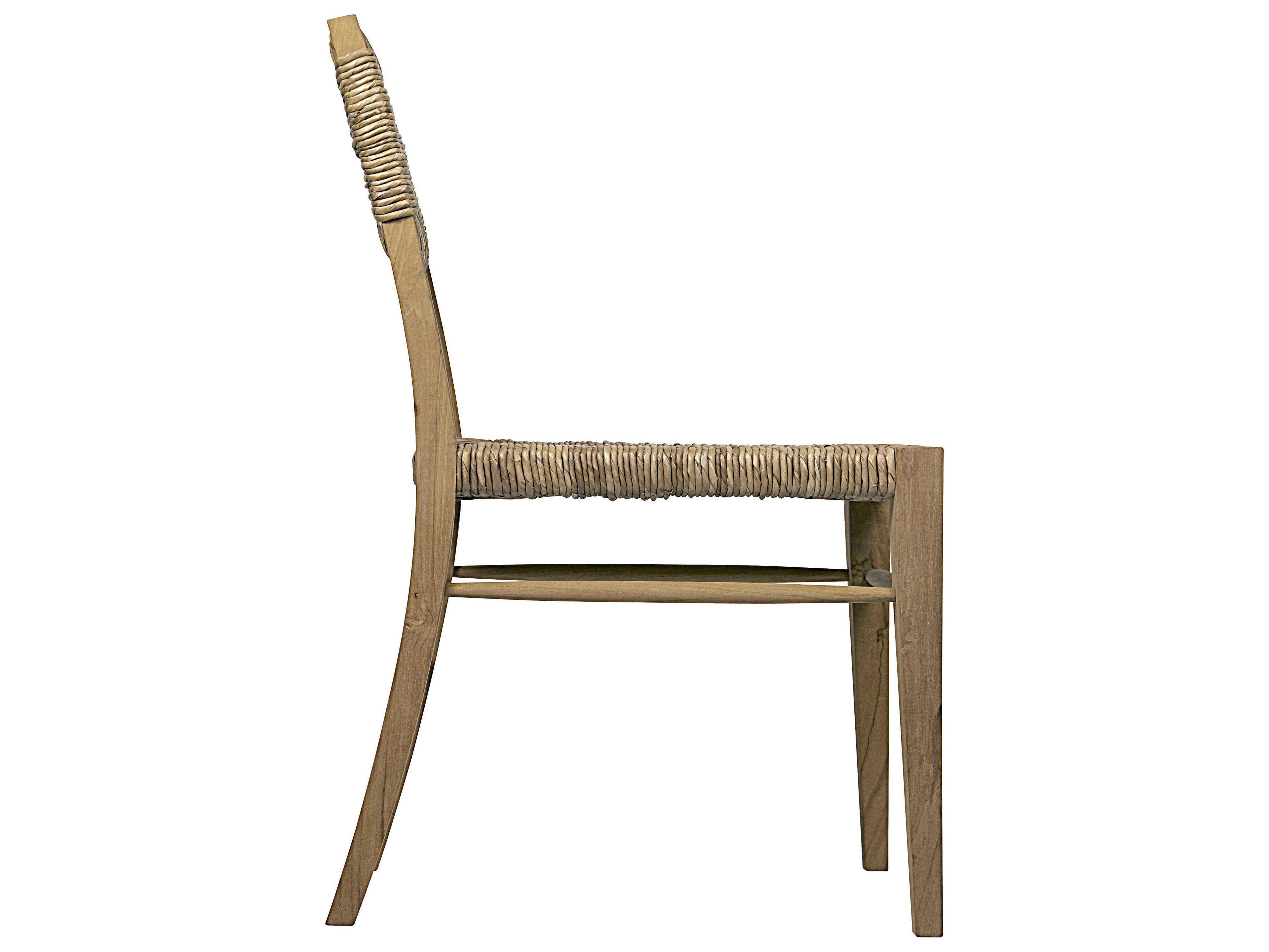 Noir Teak Wood Beige Side Dining Chair