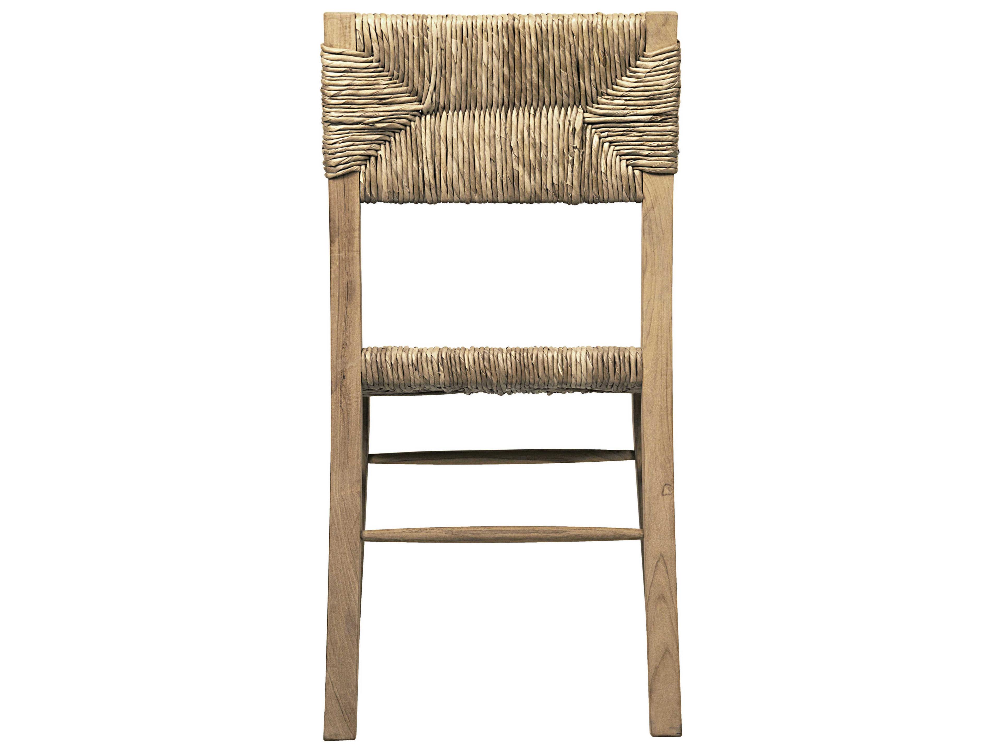 Noir Teak Wood Beige Side Dining Chair
