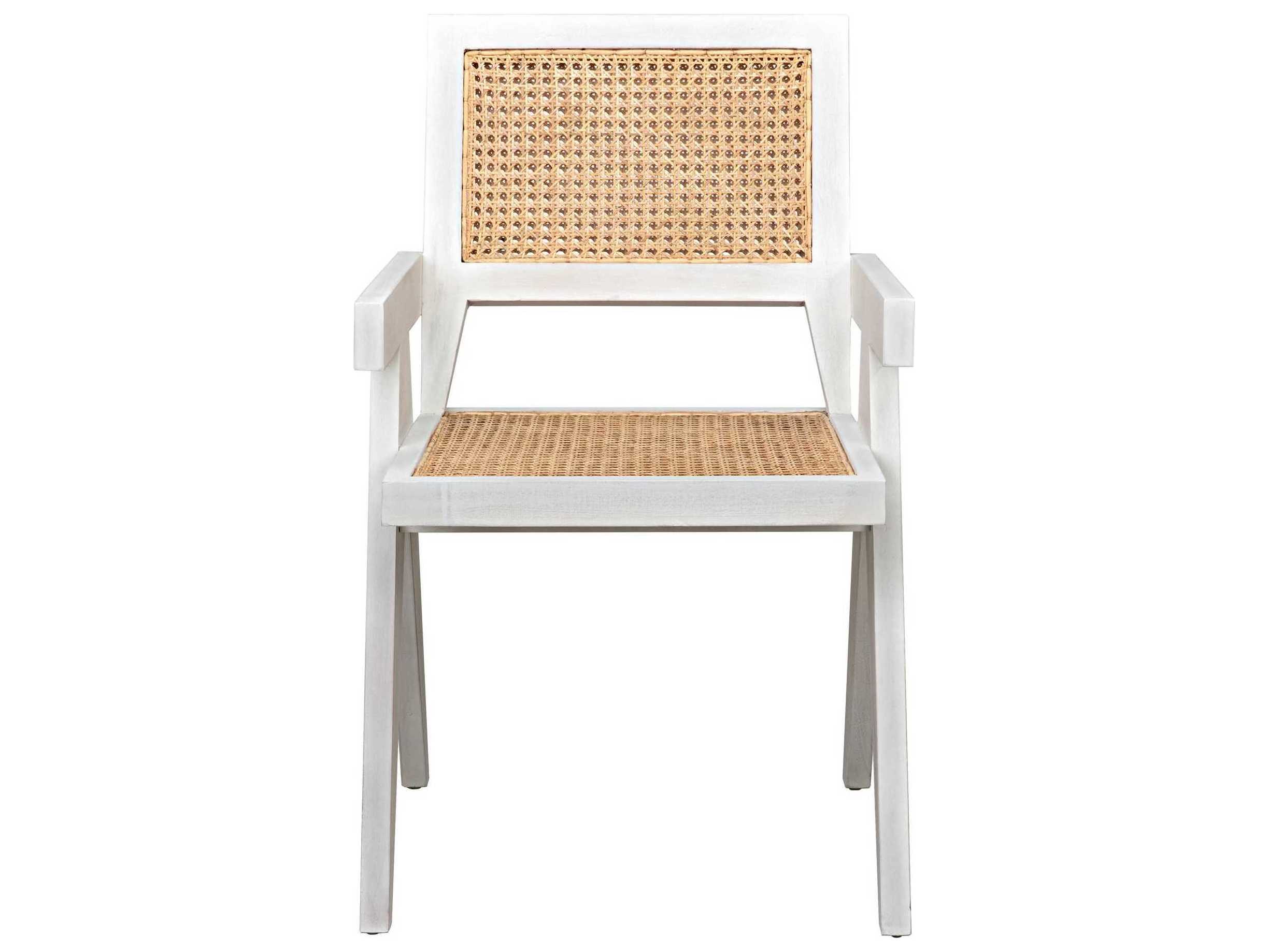 Noir Teak Wood Brown Arm Dining Chair