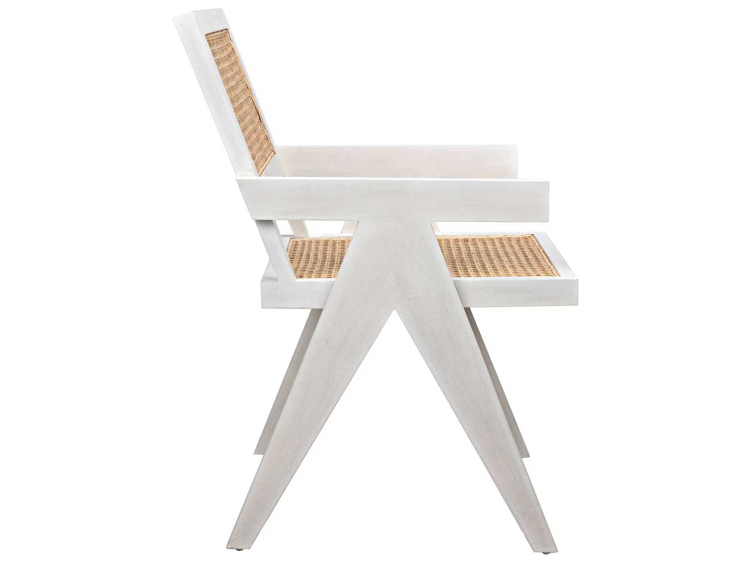 Noir Teak Wood Brown Arm Dining Chair