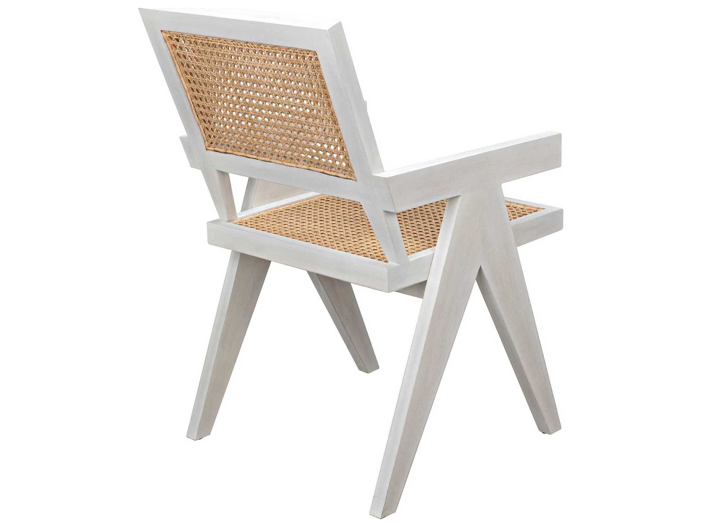 Noir Teak Wood Brown Arm Dining Chair