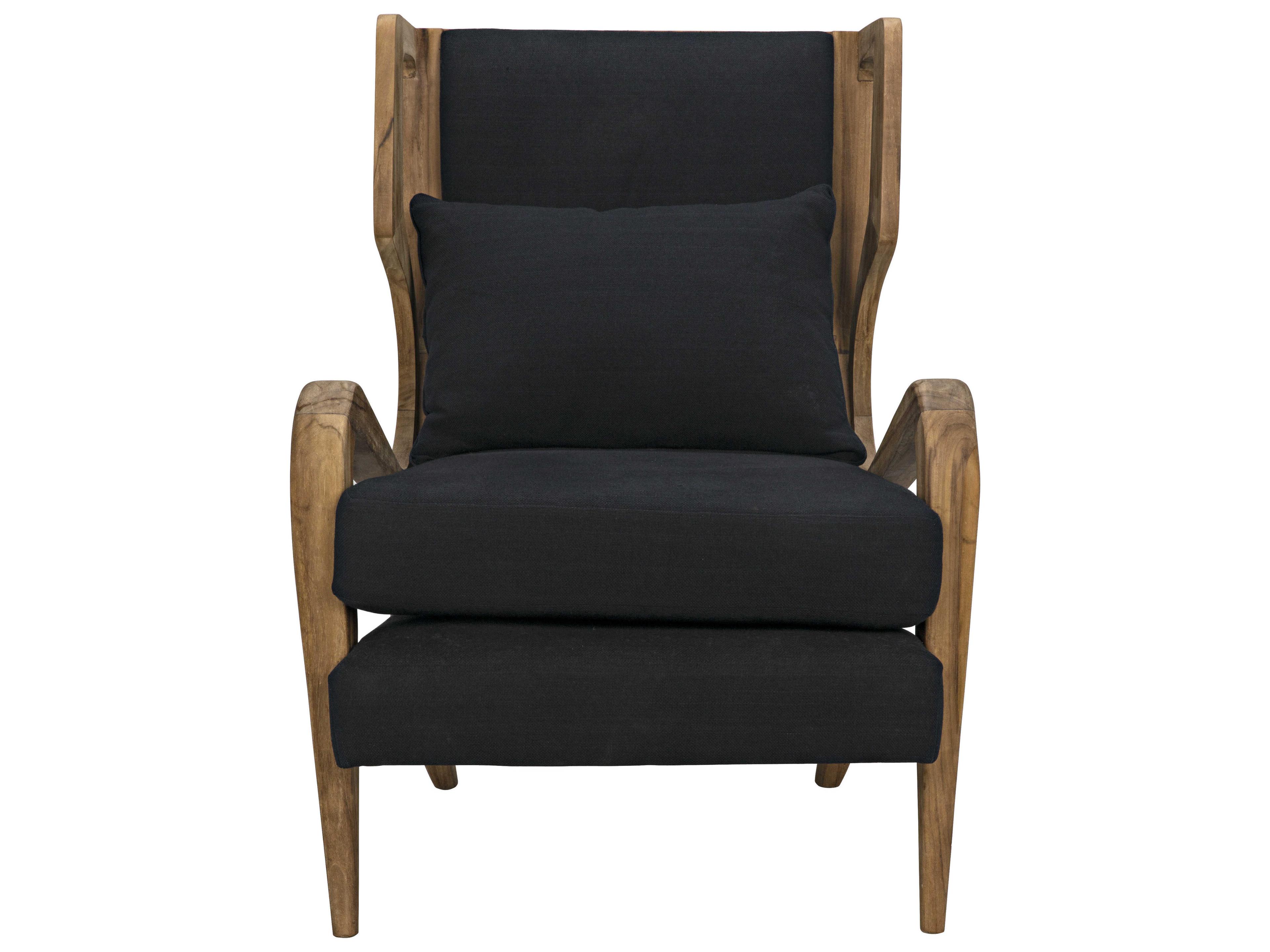 Noir Black Fabric Accent Chair