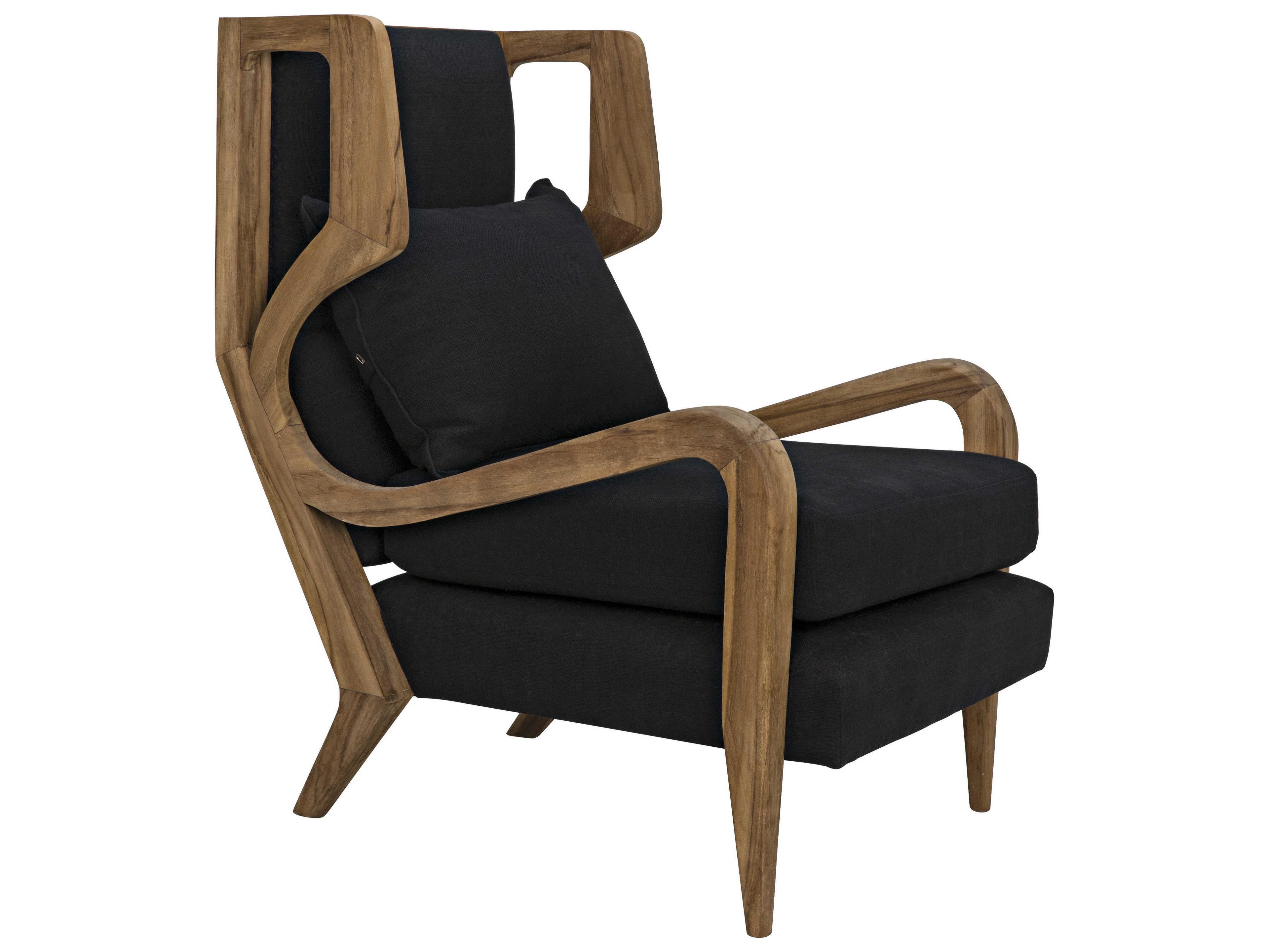 Noir Black Fabric Accent Chair