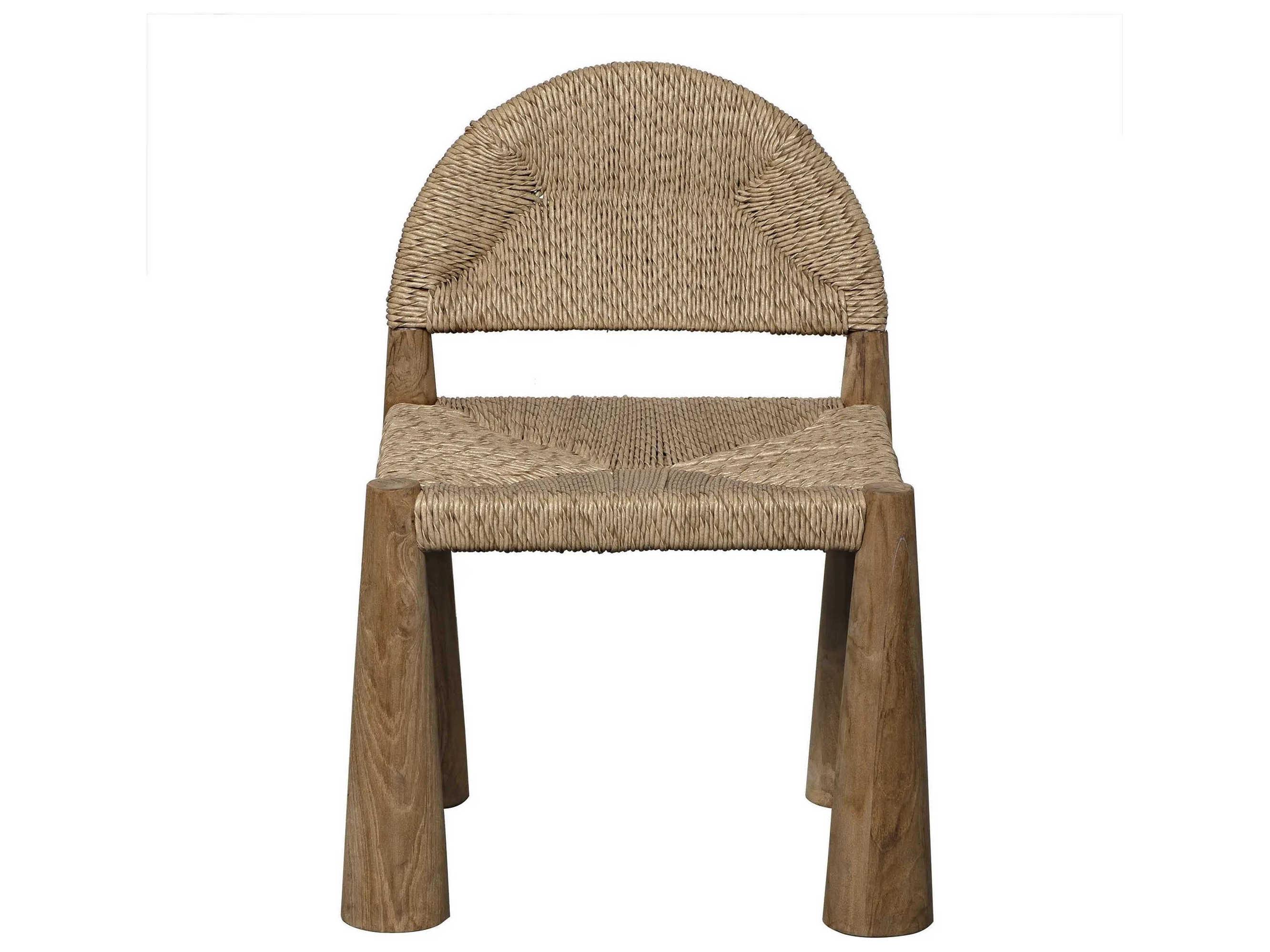 Noir Laredo Teak Wood Brown Side Dining Chair