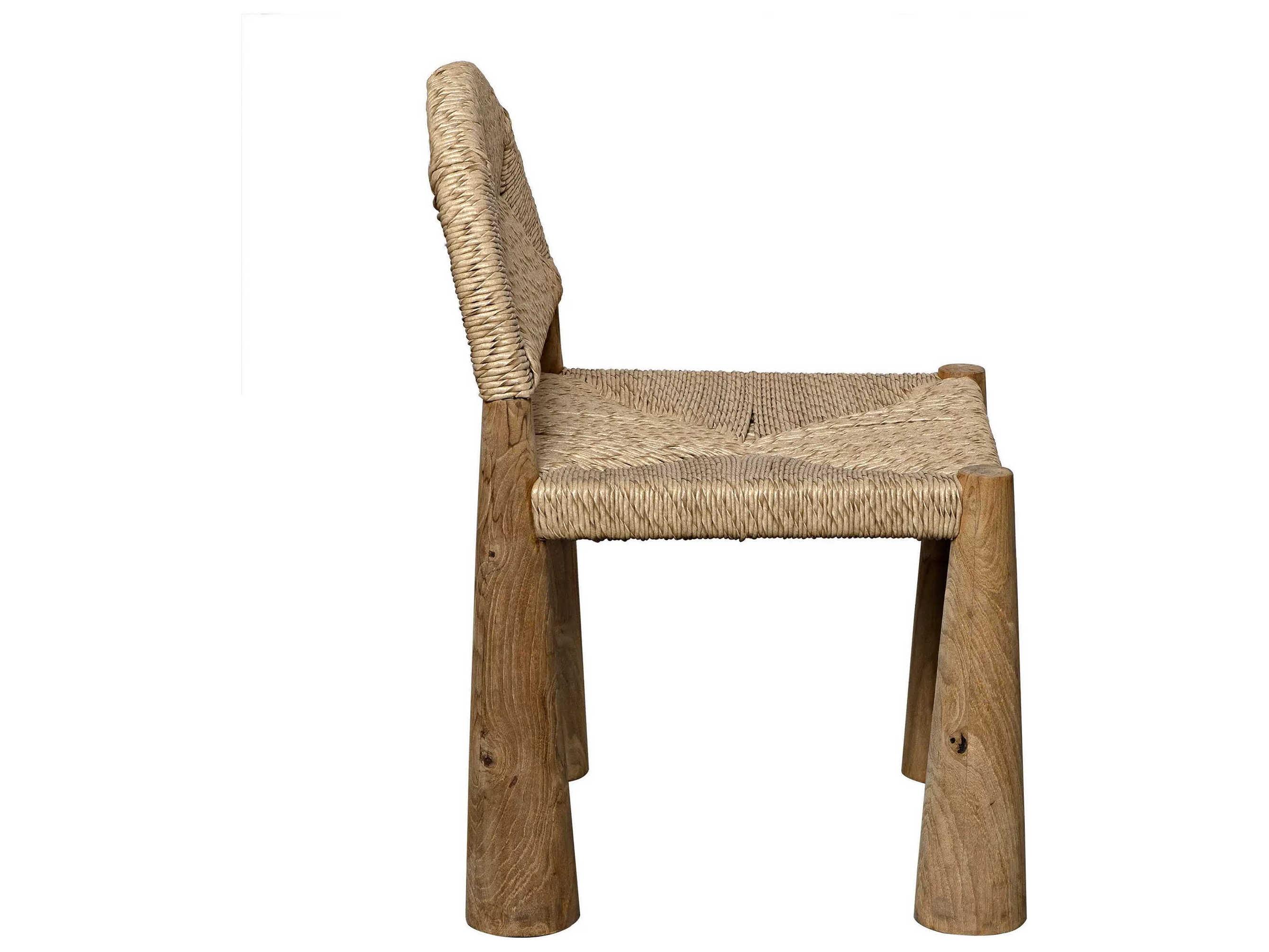 Noir Laredo Teak Wood Brown Side Dining Chair