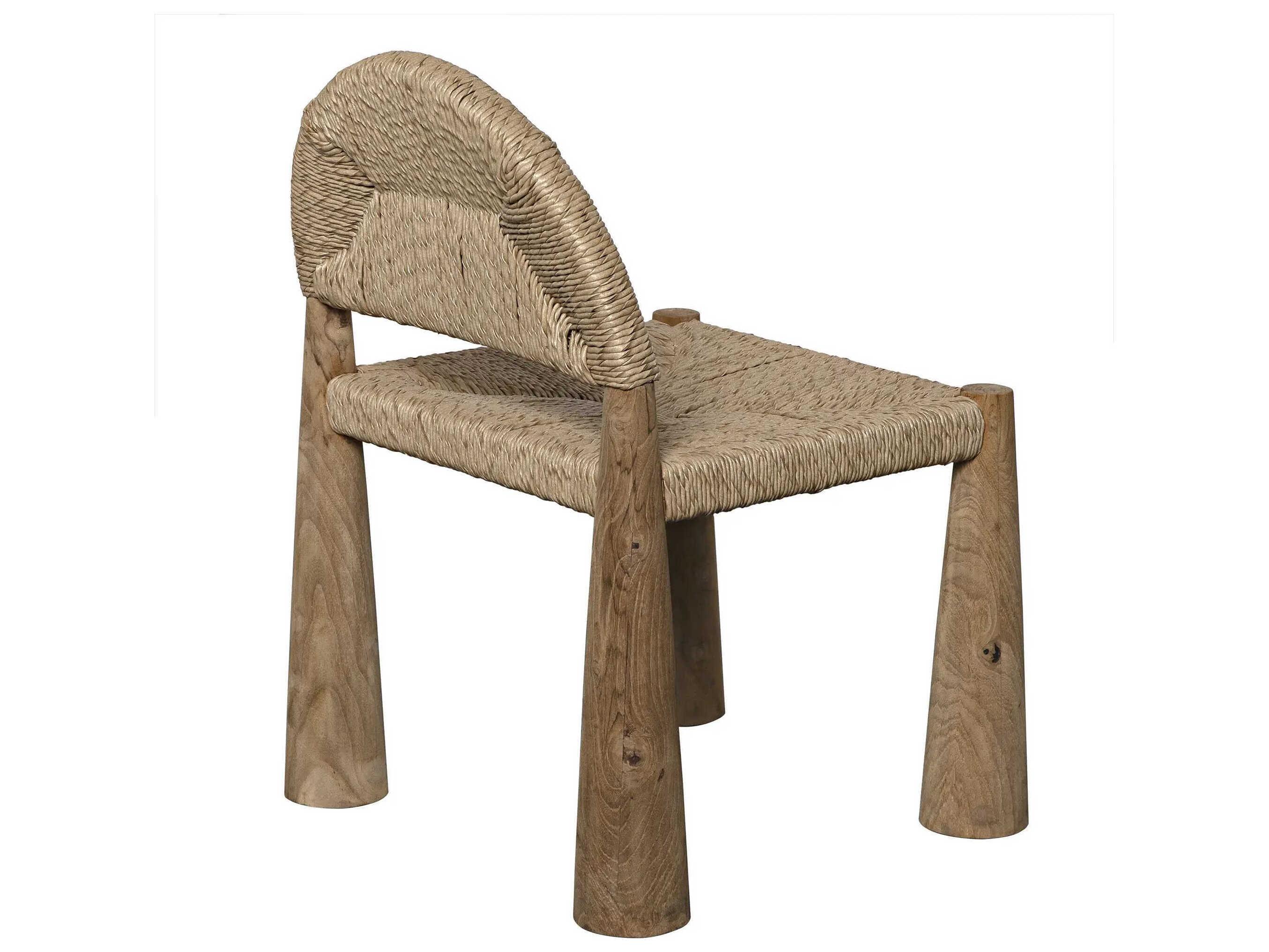 Noir Laredo Teak Wood Brown Side Dining Chair