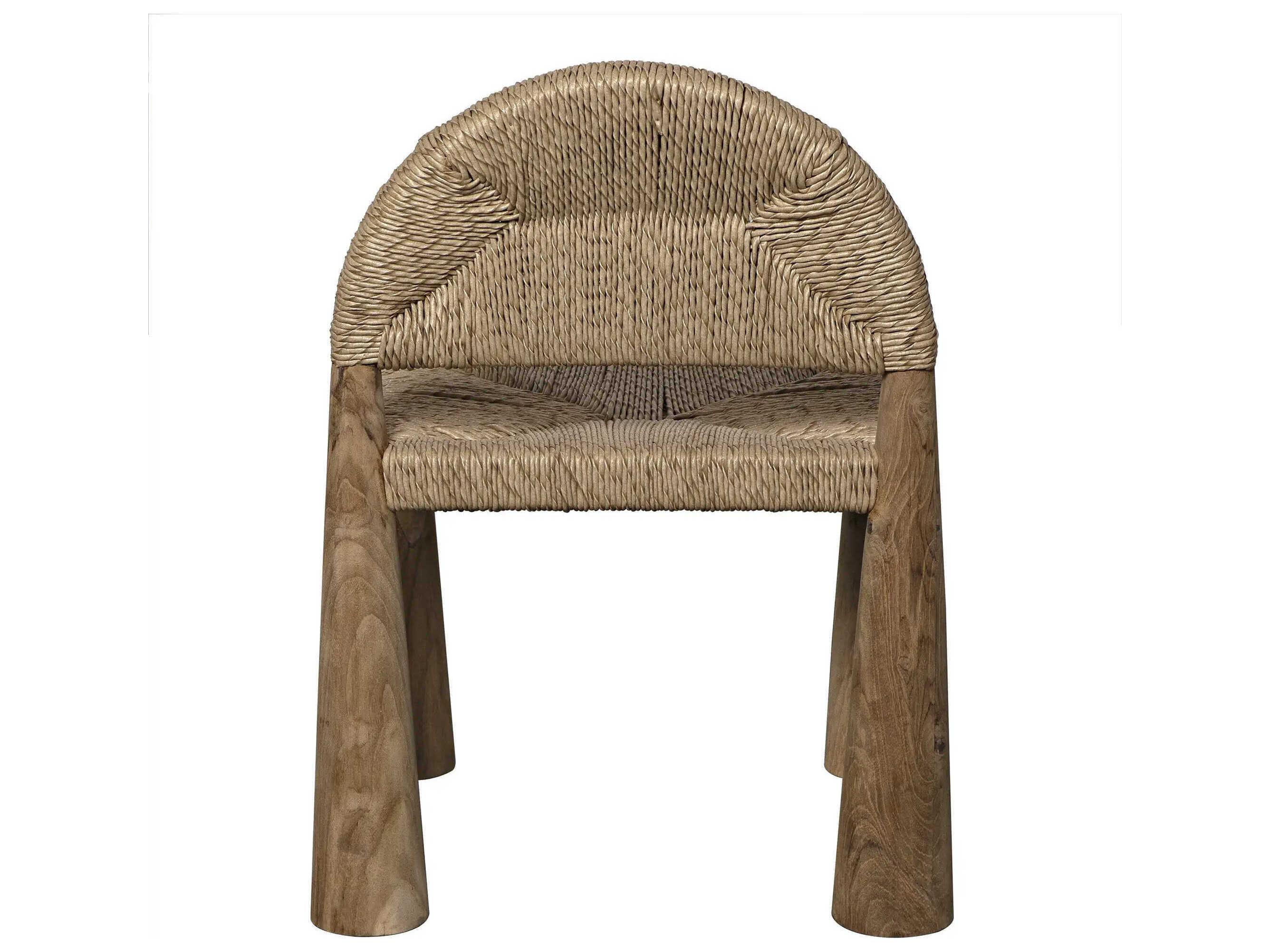 Noir Laredo Teak Wood Brown Side Dining Chair