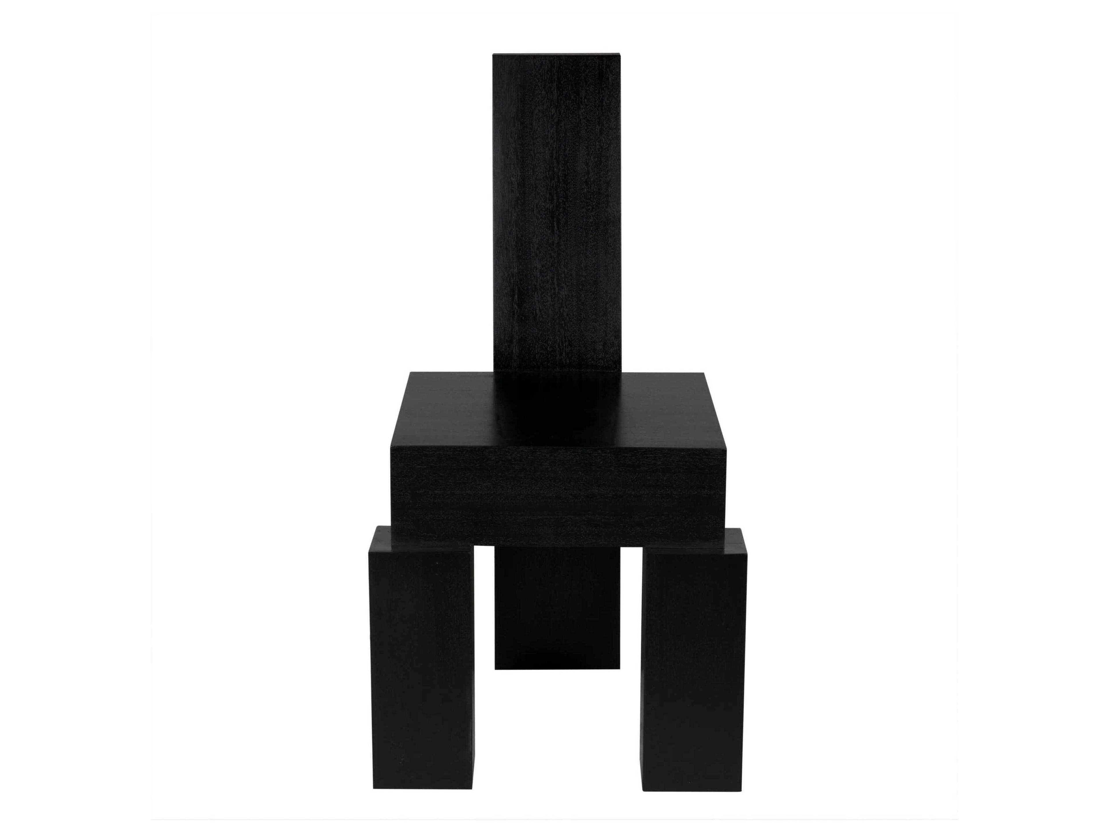 Noir Murry Mahogany Wood Black Side Dining Chair