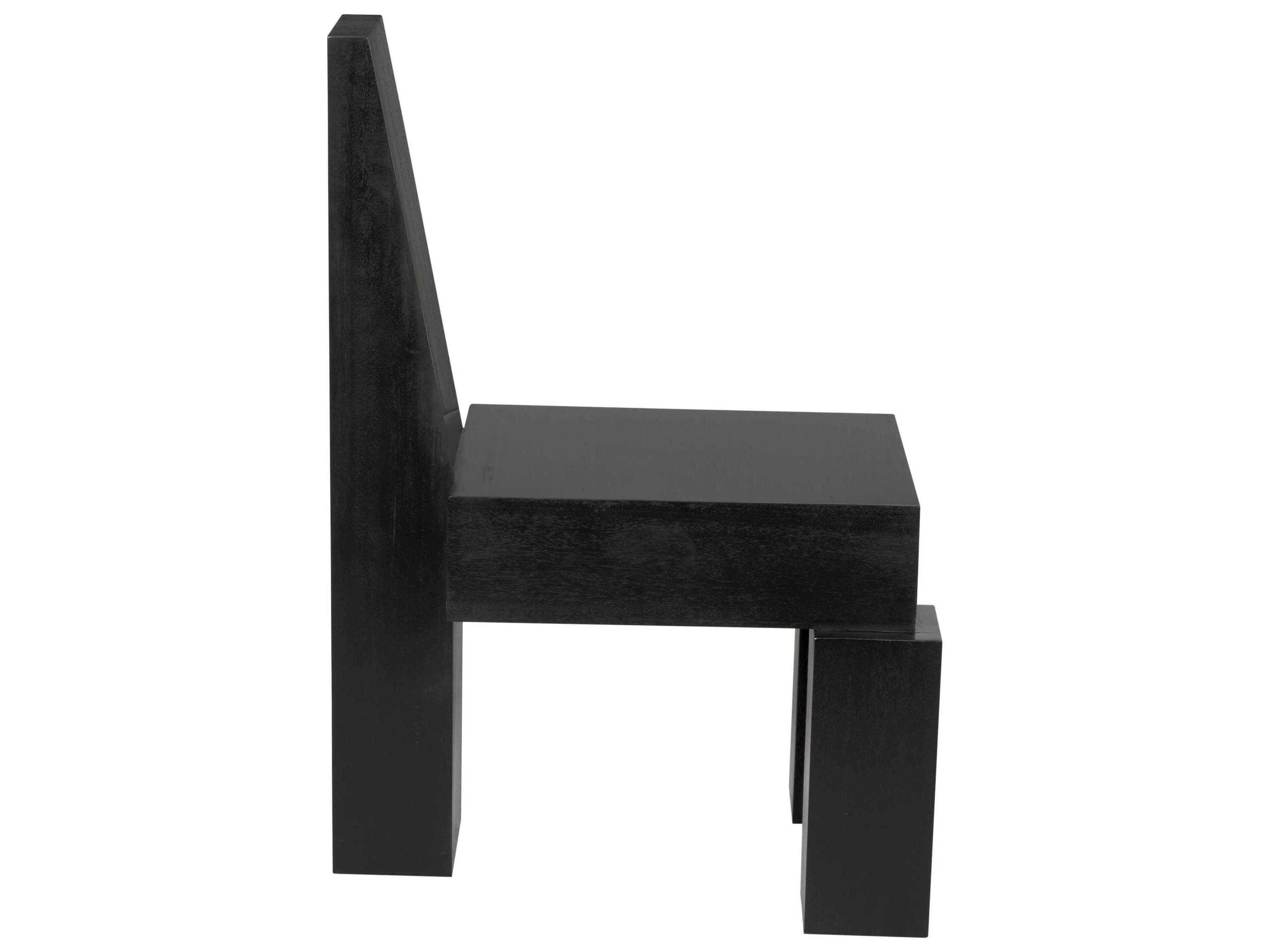 Noir Murry Mahogany Wood Black Side Dining Chair