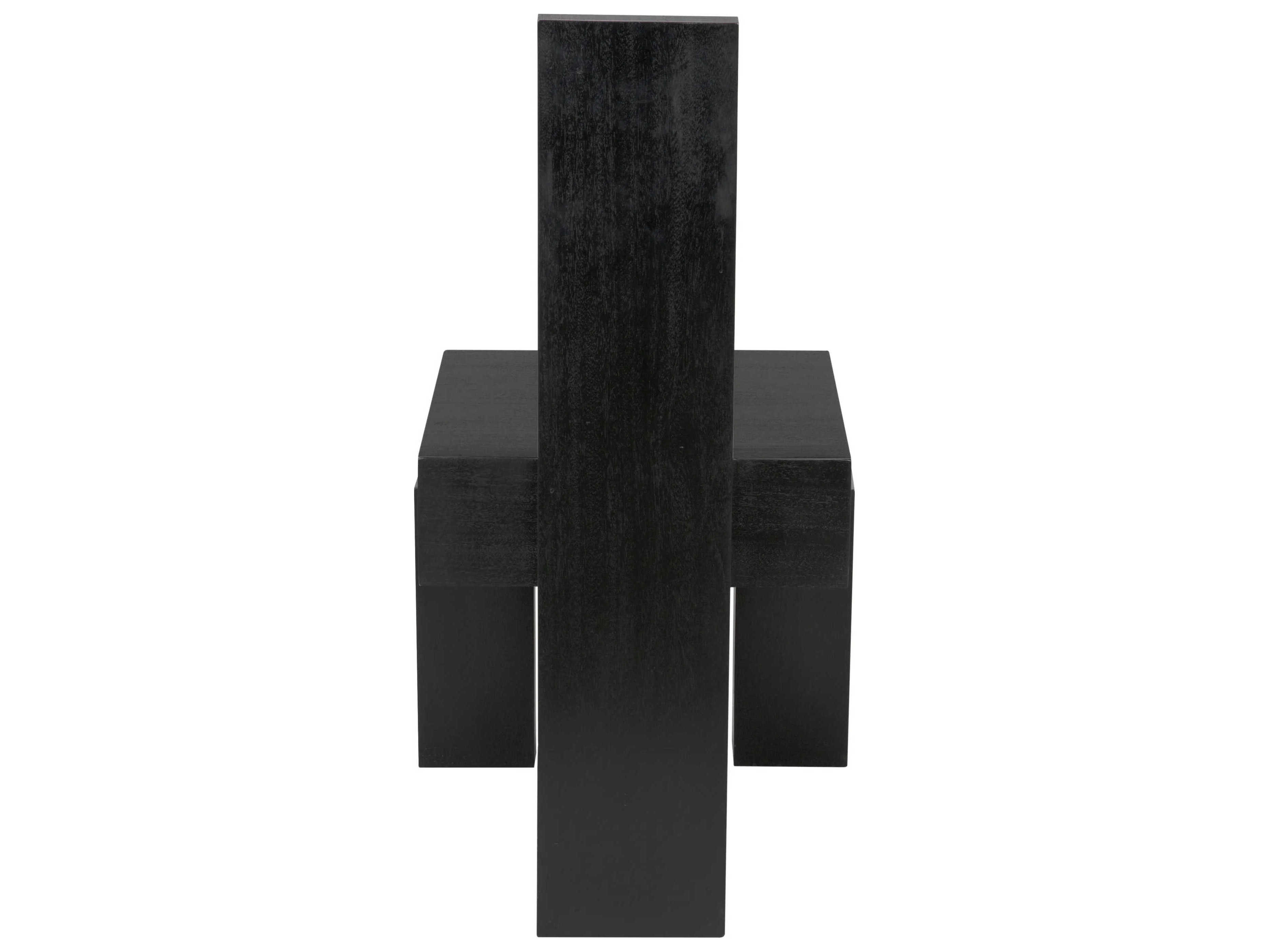 Noir Murry Mahogany Wood Black Side Dining Chair