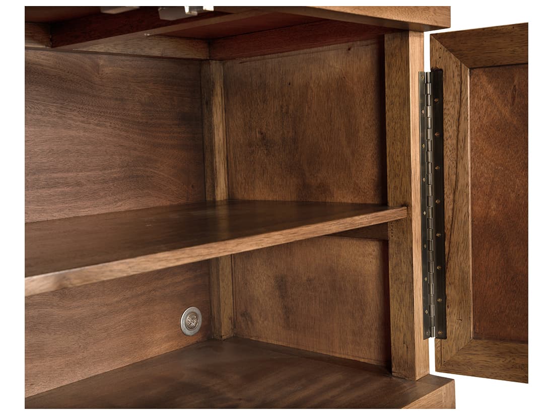 Noir Quadrant 96" Walnut Wood Dark Sideboard