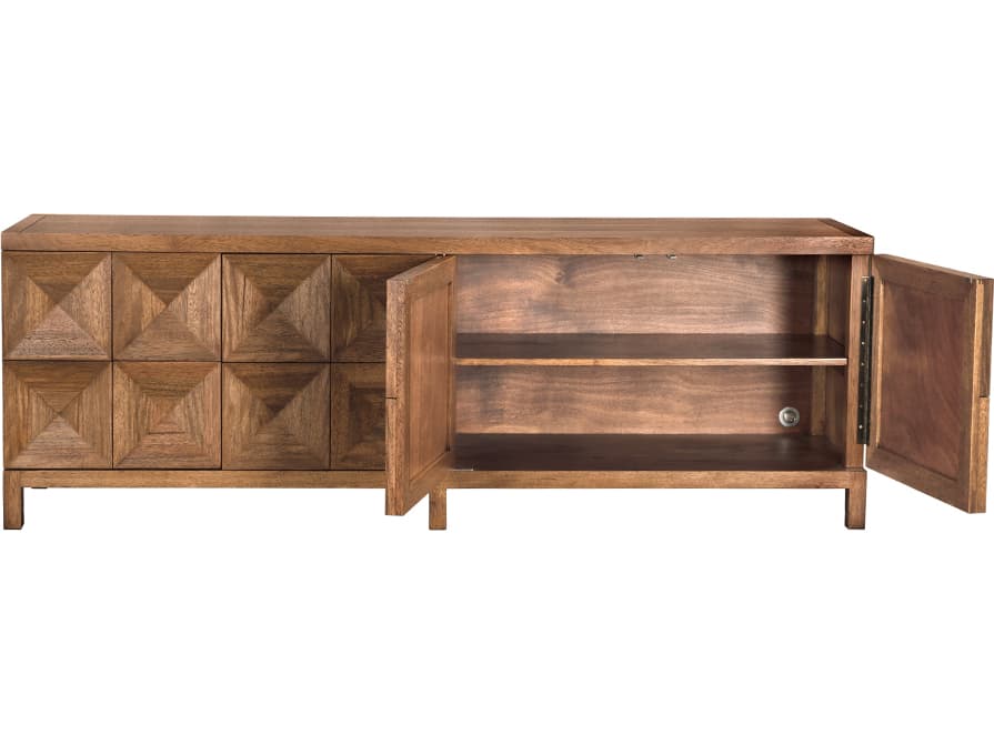 Noir Quadrant 96" Walnut Wood Dark Sideboard