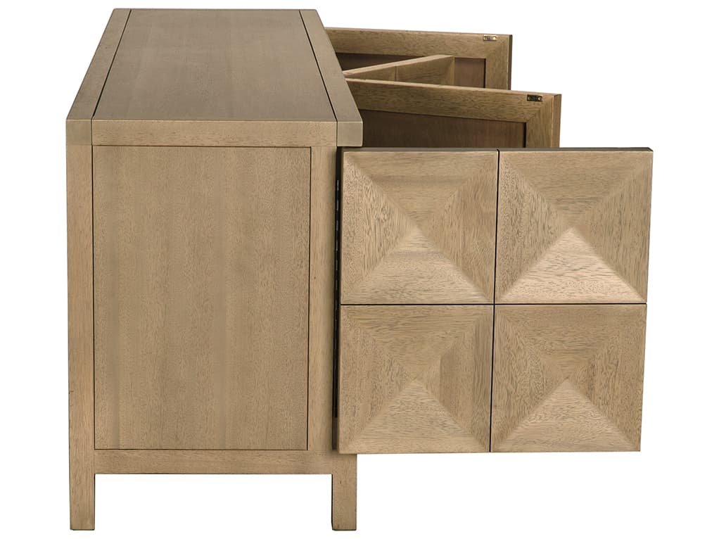 Noir Quadrant 96" Walnut Wood Washed Sideboard