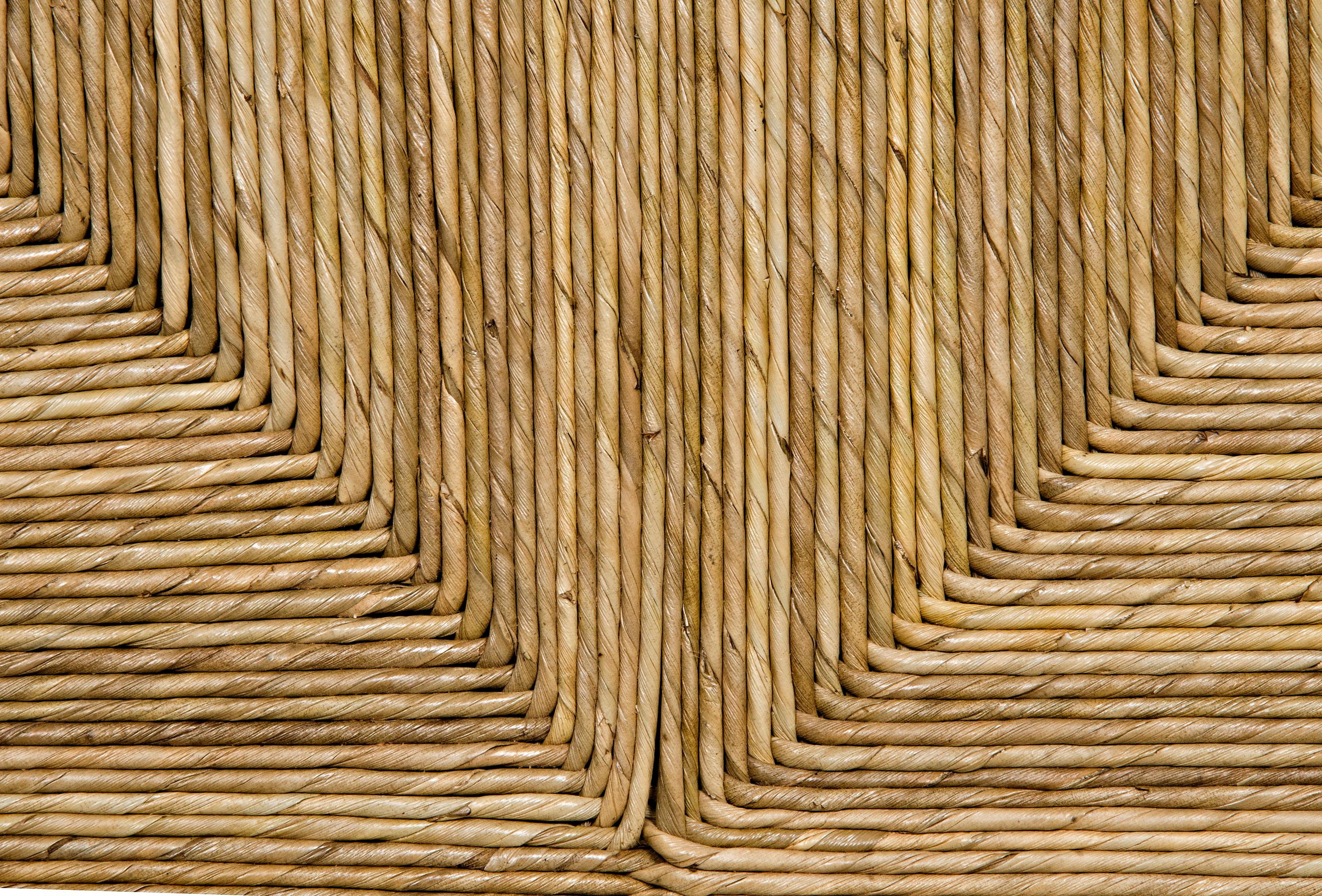 Noir 76" Teak Wood Rush Seagrass Sideboard