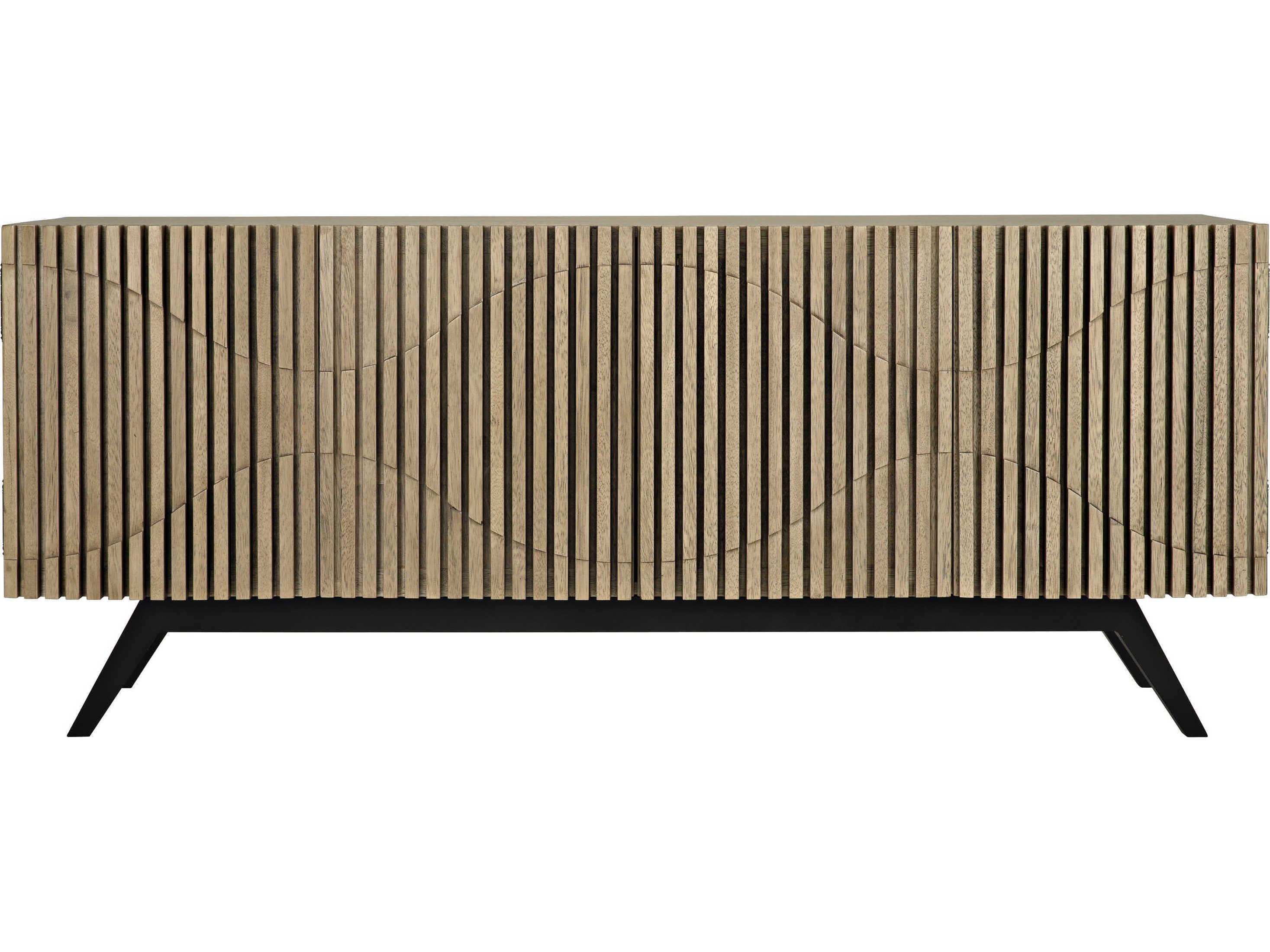 Noir 78" Walnut Wood Bleached Sideboard