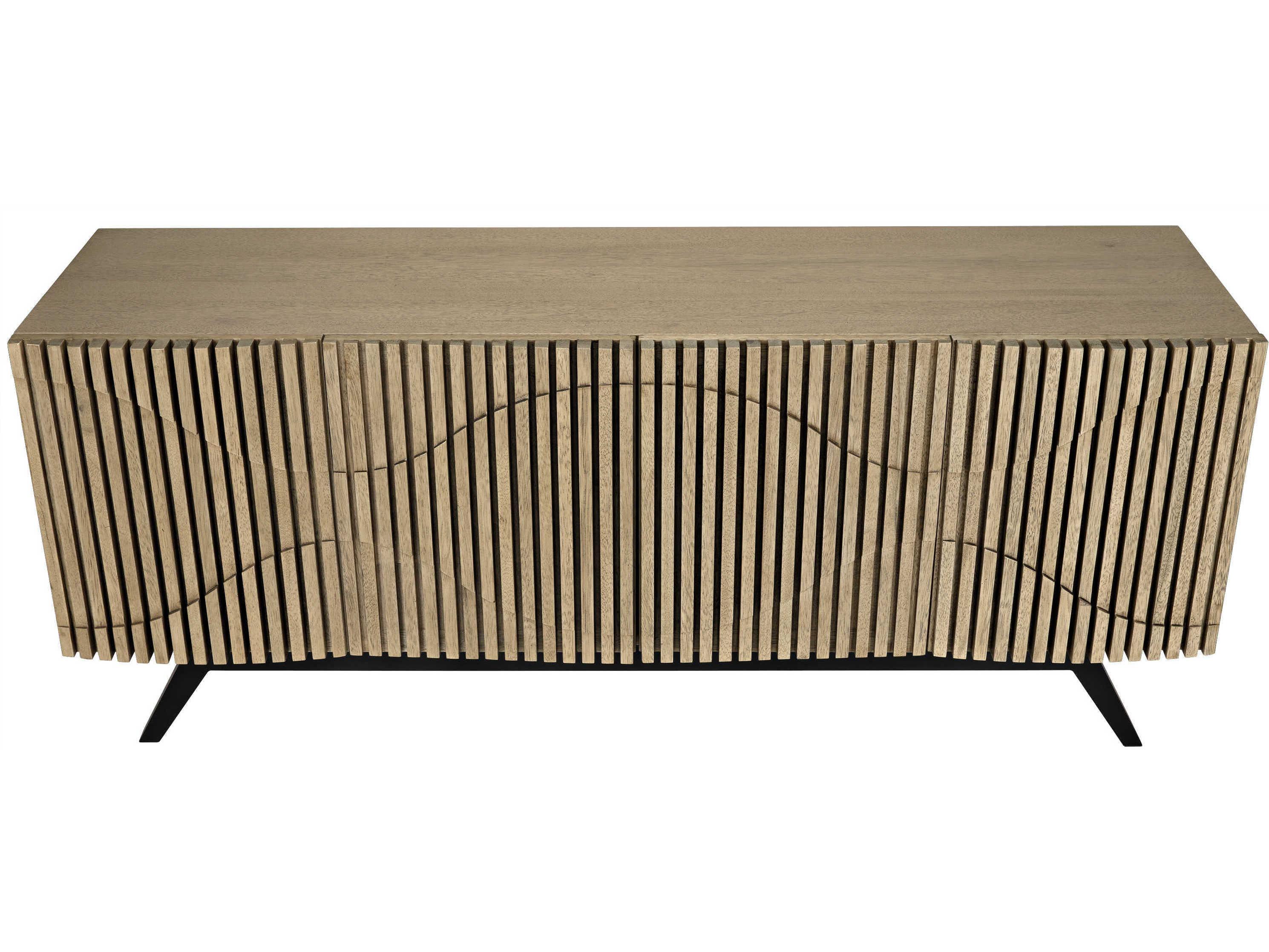 Noir 78" Walnut Wood Bleached Sideboard