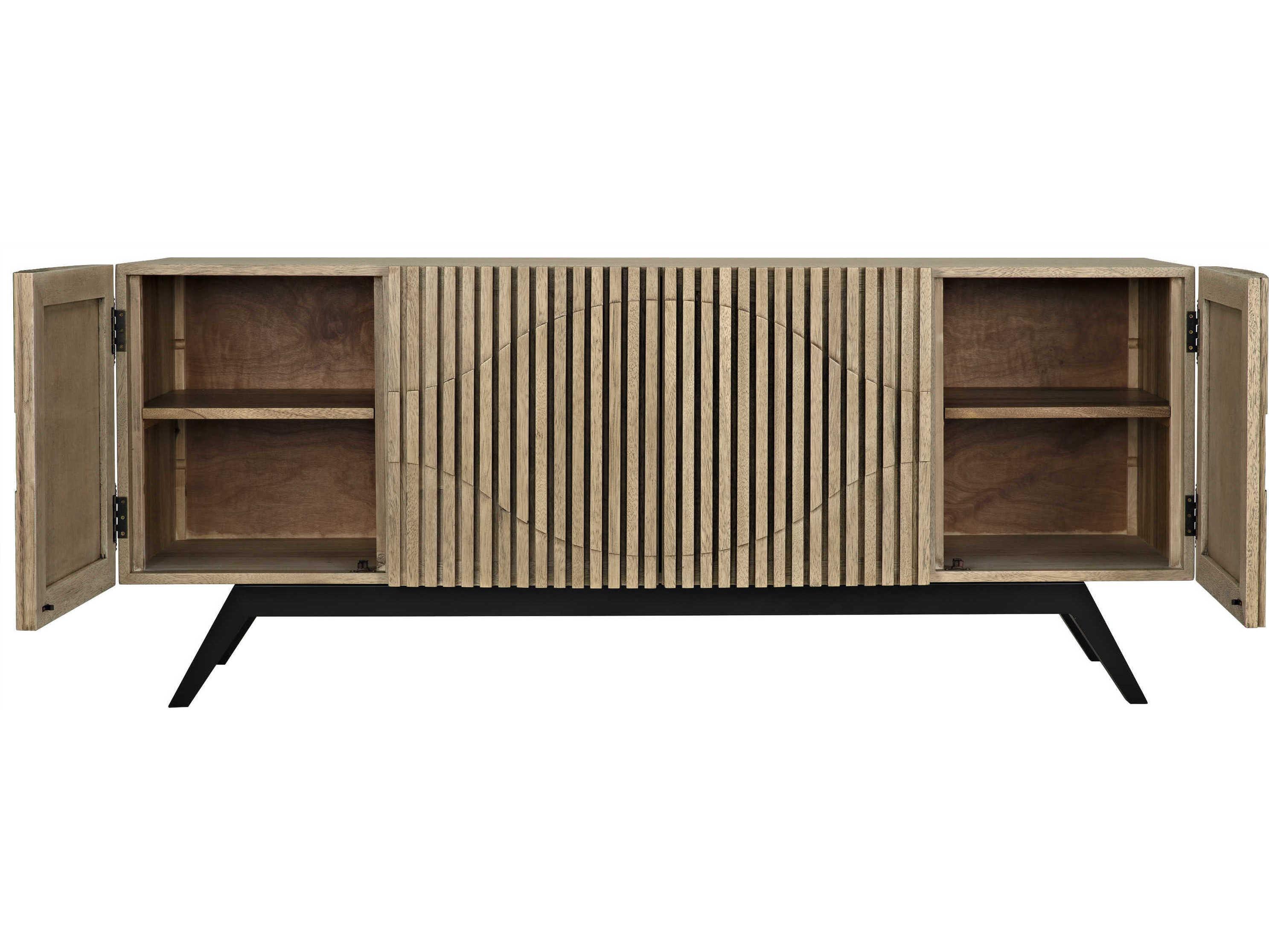 Noir 78" Walnut Wood Bleached Sideboard
