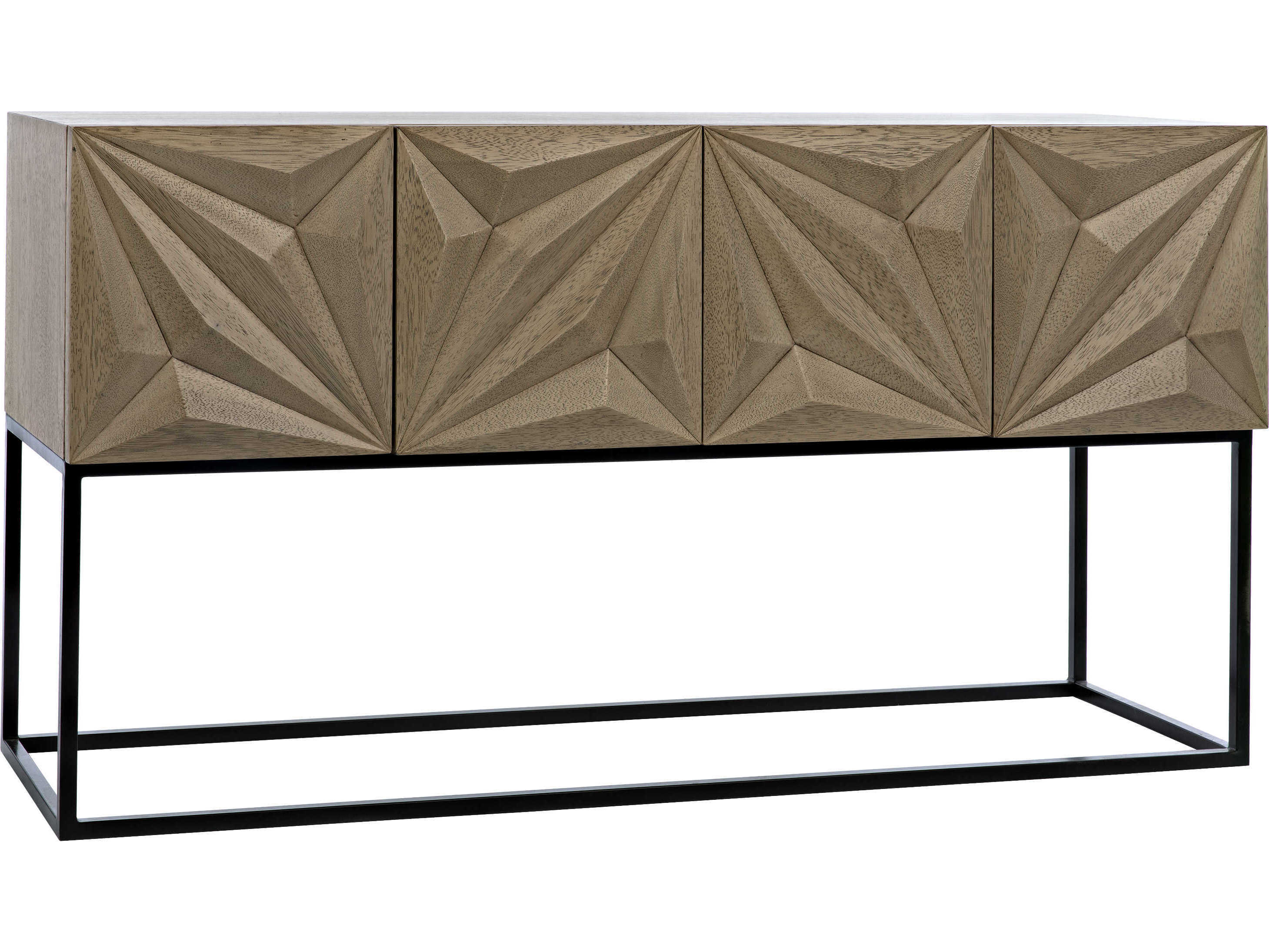 Noir Rectangular Wood Bleached Walnut Console Table