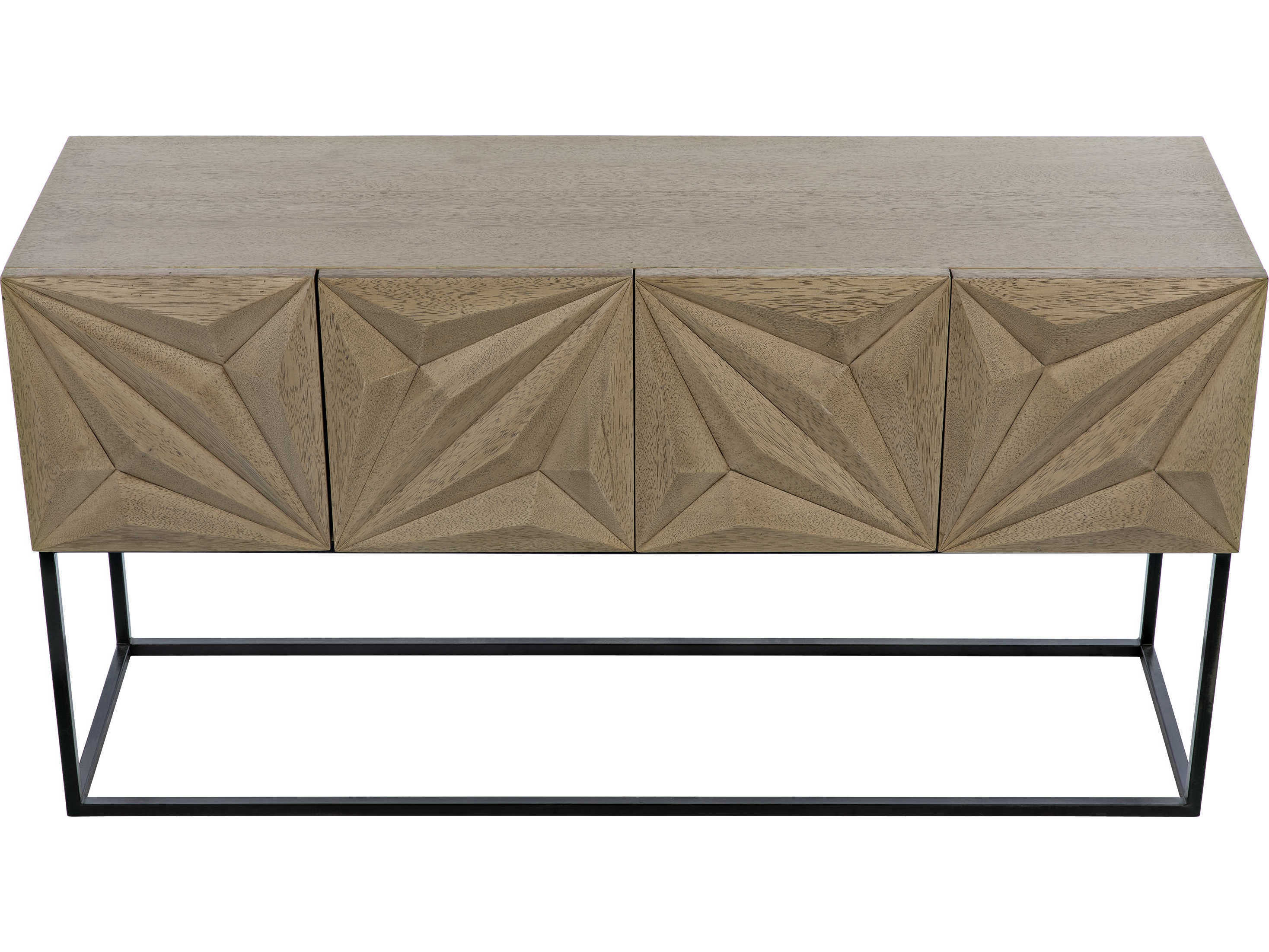 Noir Rectangular Wood Bleached Walnut Console Table