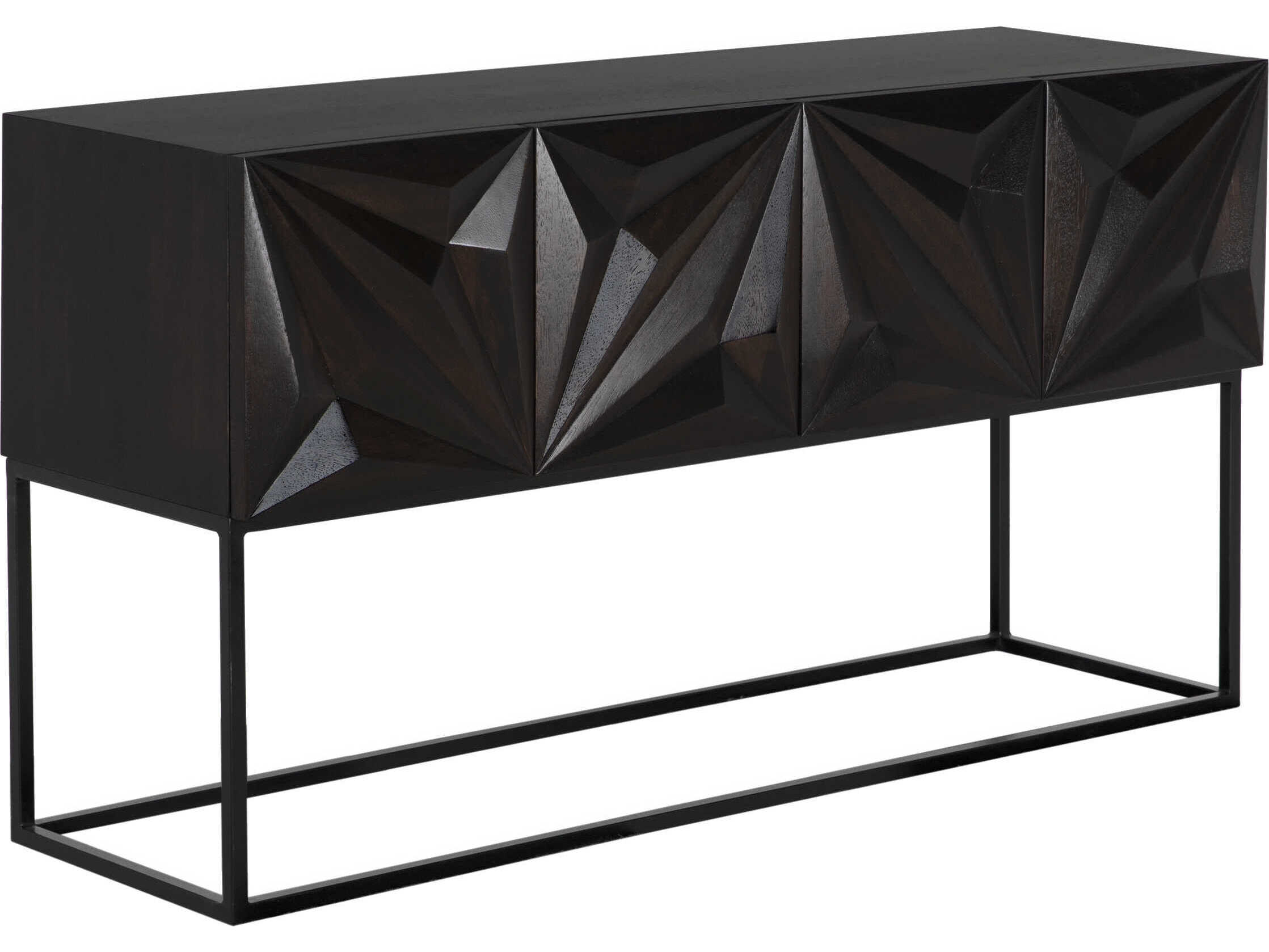 Noir 19" Zurich Console Ebony Walnut with Steel