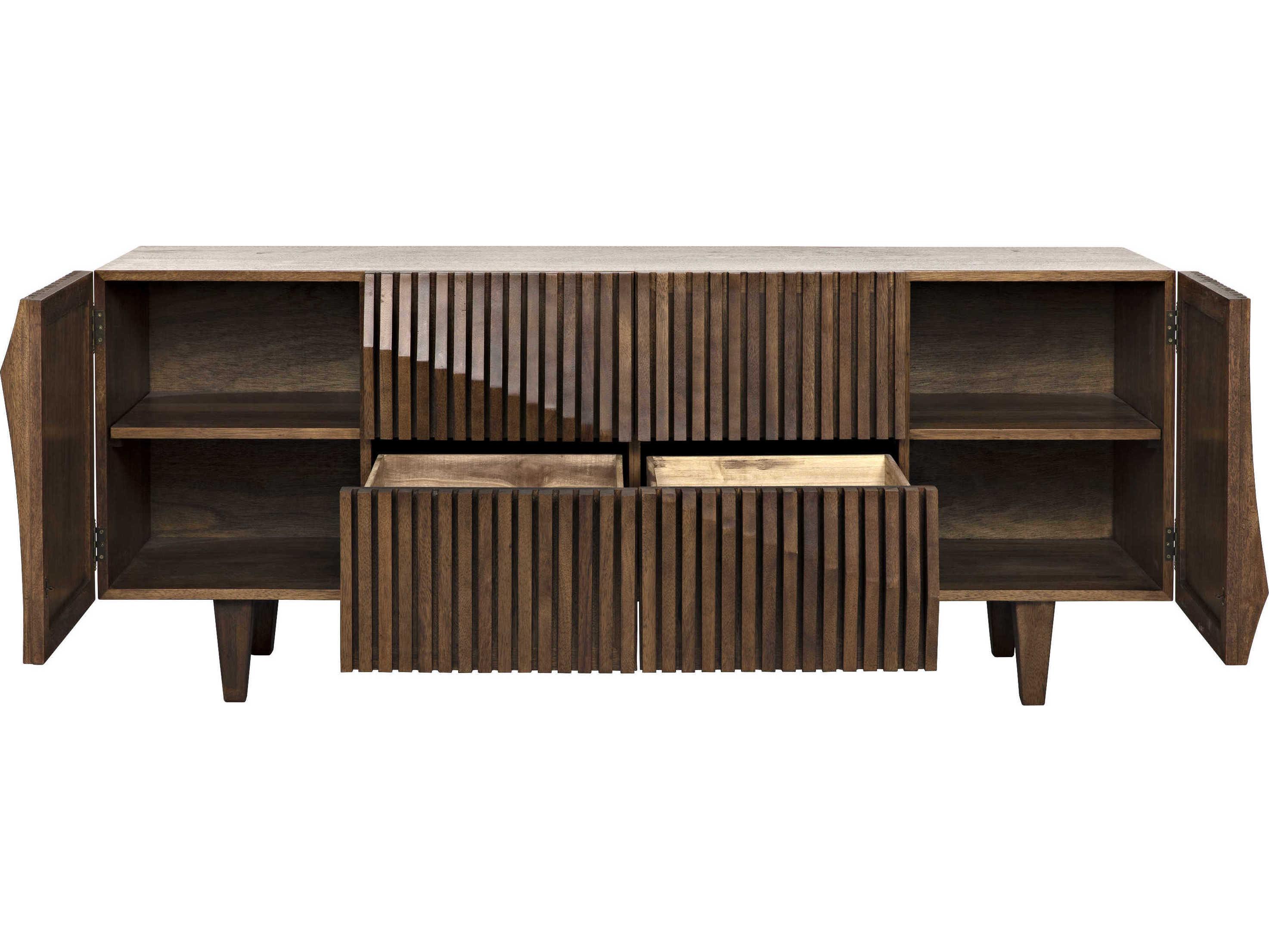 Noir 78" Walnut Wood Dark Sideboard
