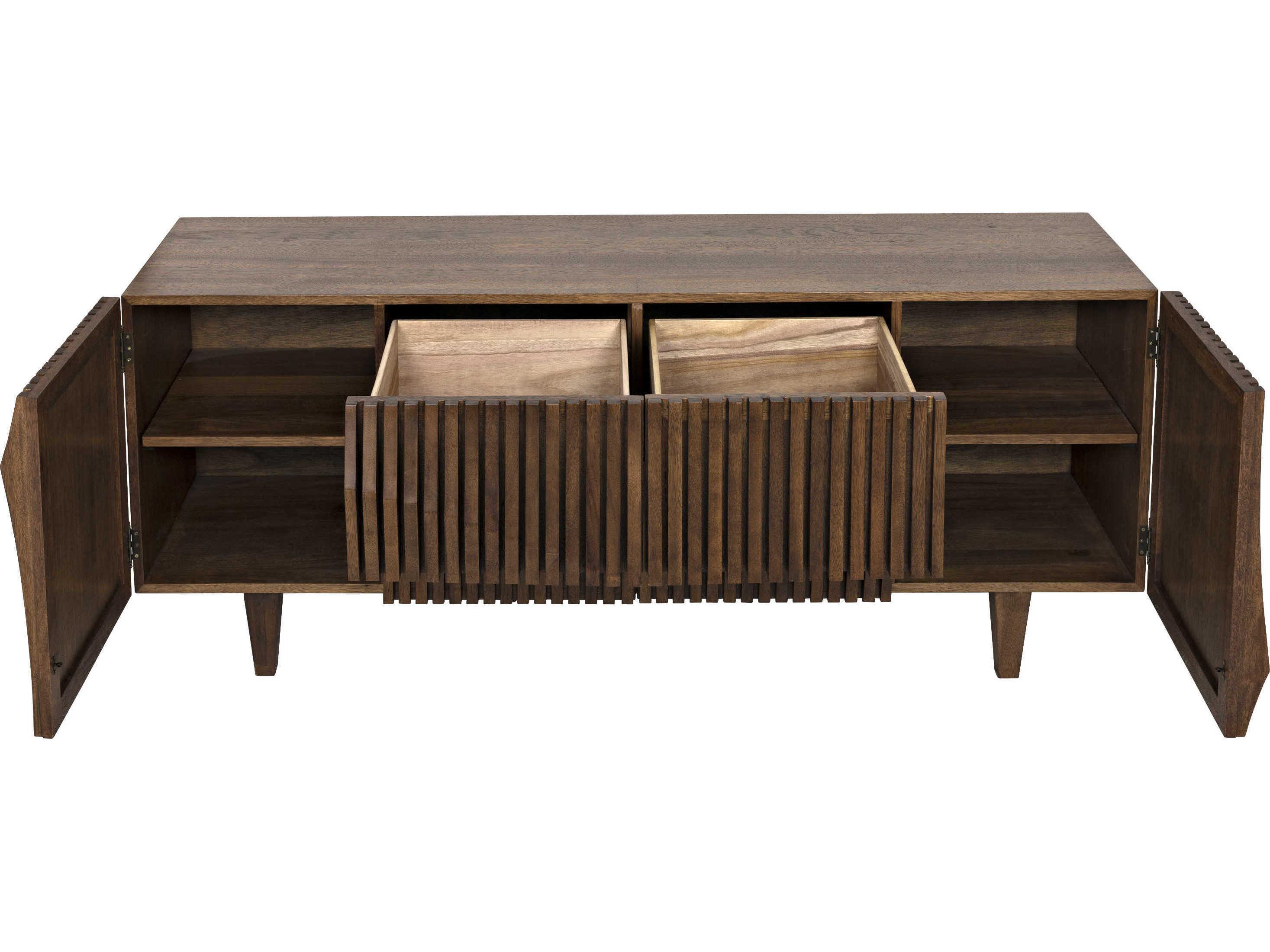Noir 78" Walnut Wood Dark Sideboard