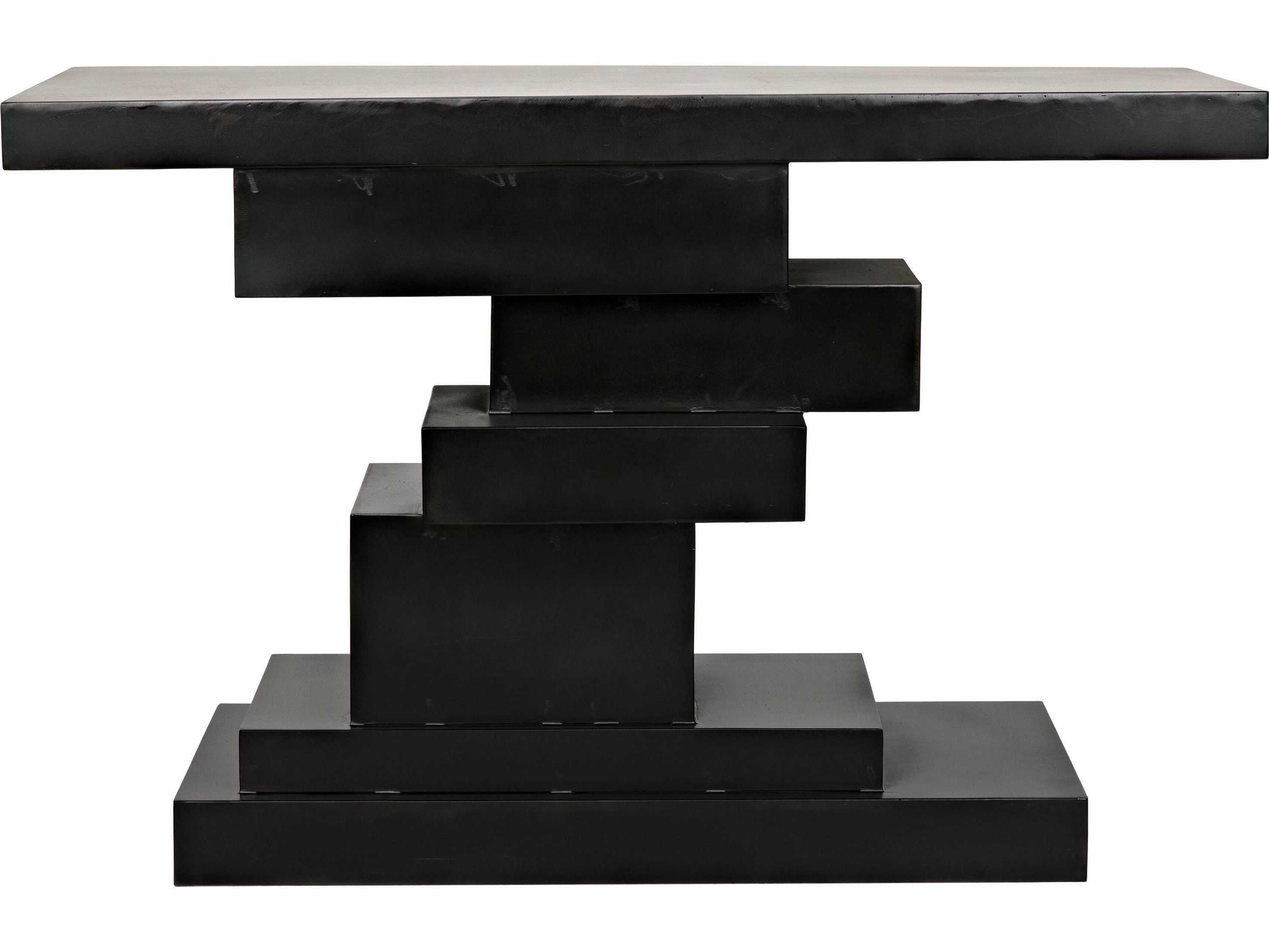 Noir Rectangular Black Metal Console Table