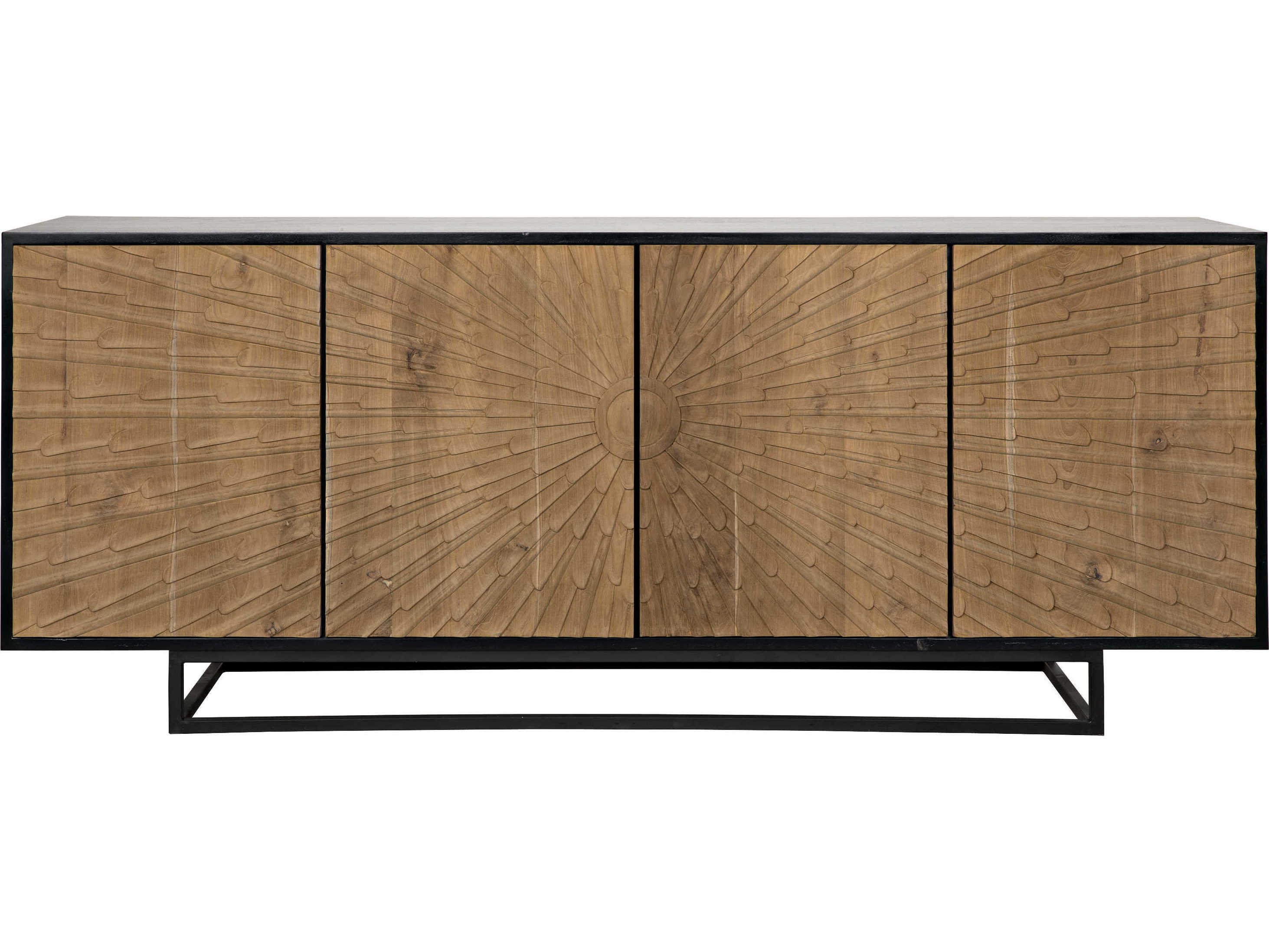 Noir 76" Mahogany Wood Hand Rubbed Black Sideboard