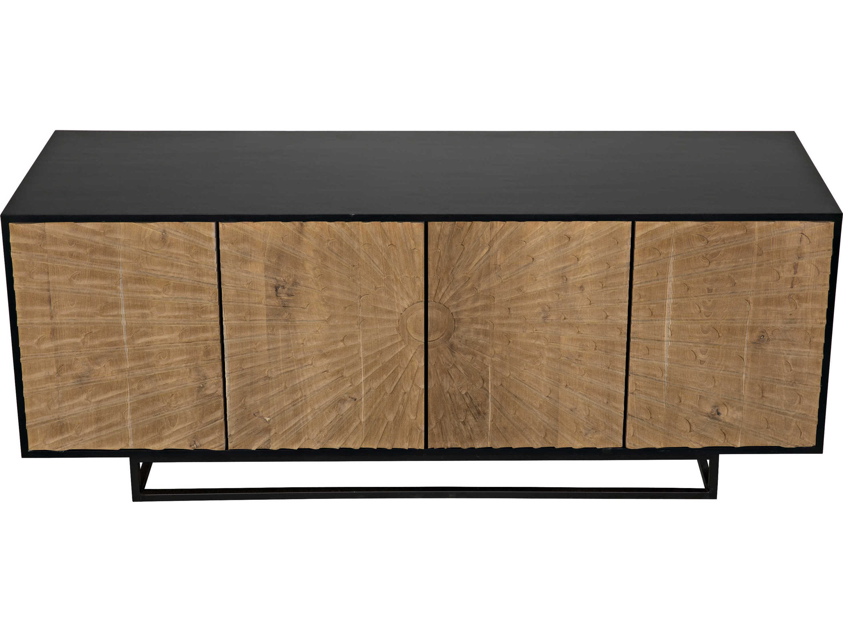Noir 76" Mahogany Wood Hand Rubbed Black Sideboard
