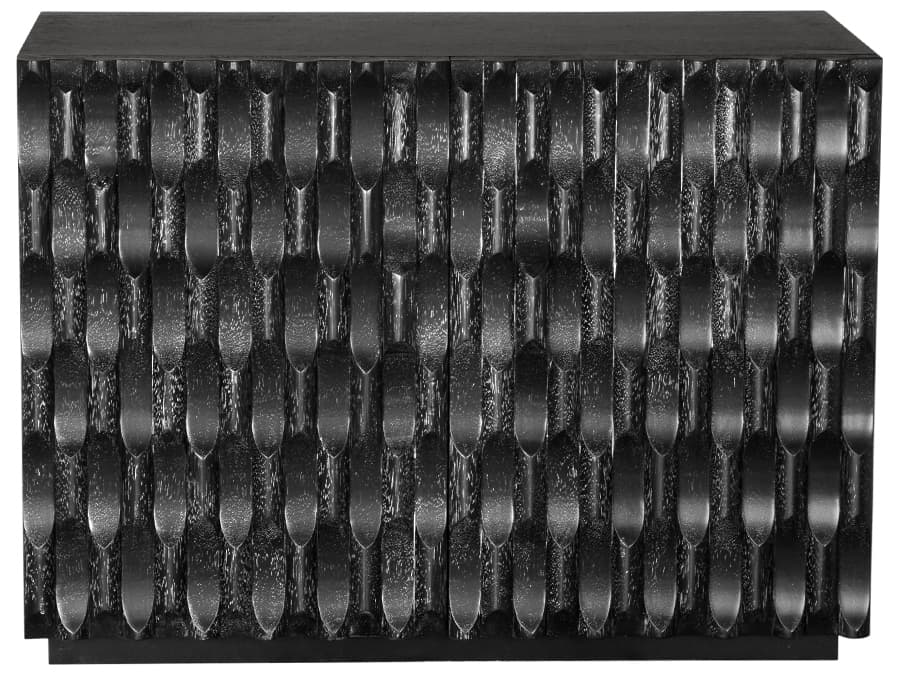 Noir Alameda 43" Walnut Wood Black Sideboard