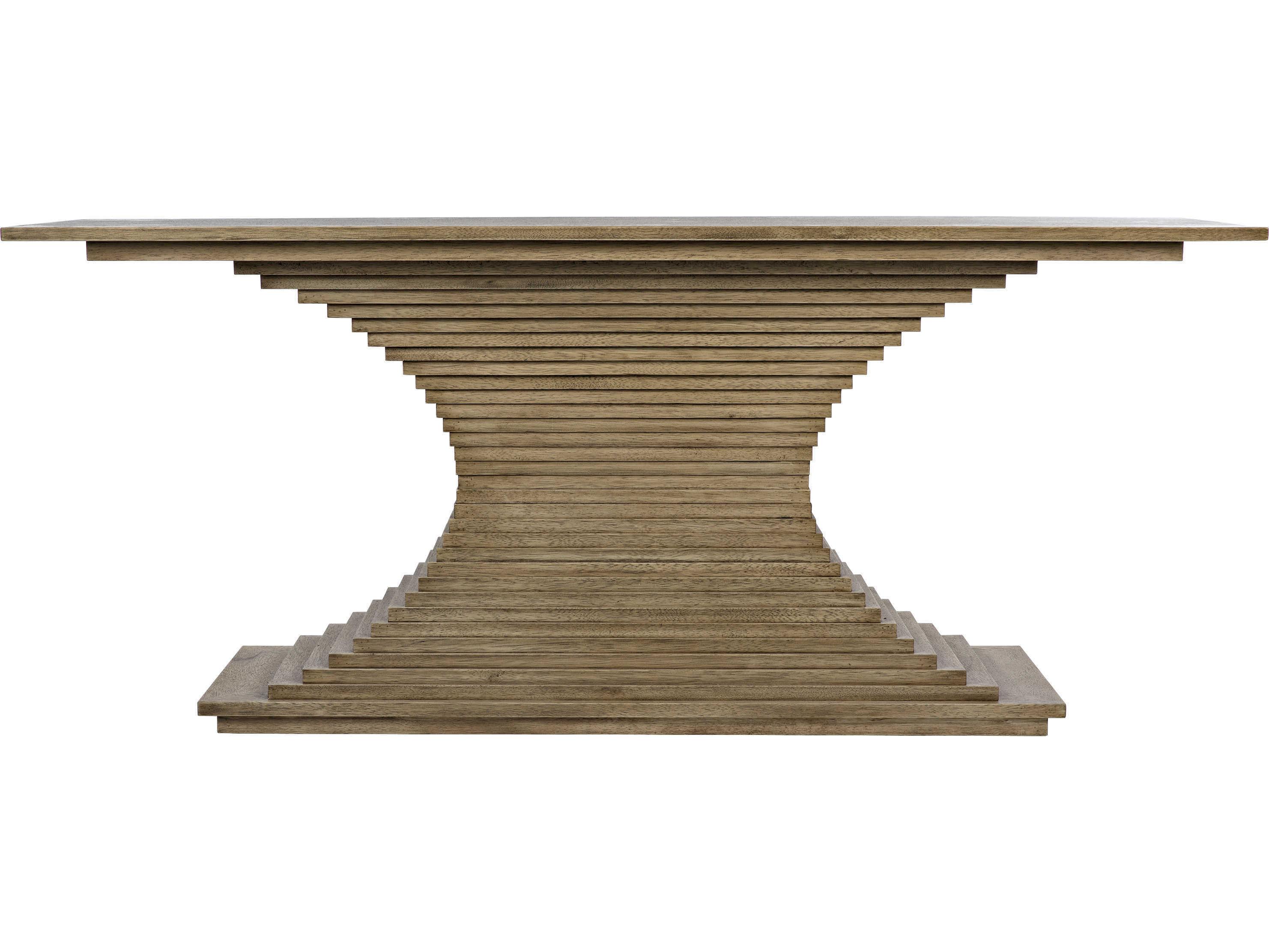 Noir Rectangular Wood Bleached Walnut Console Table