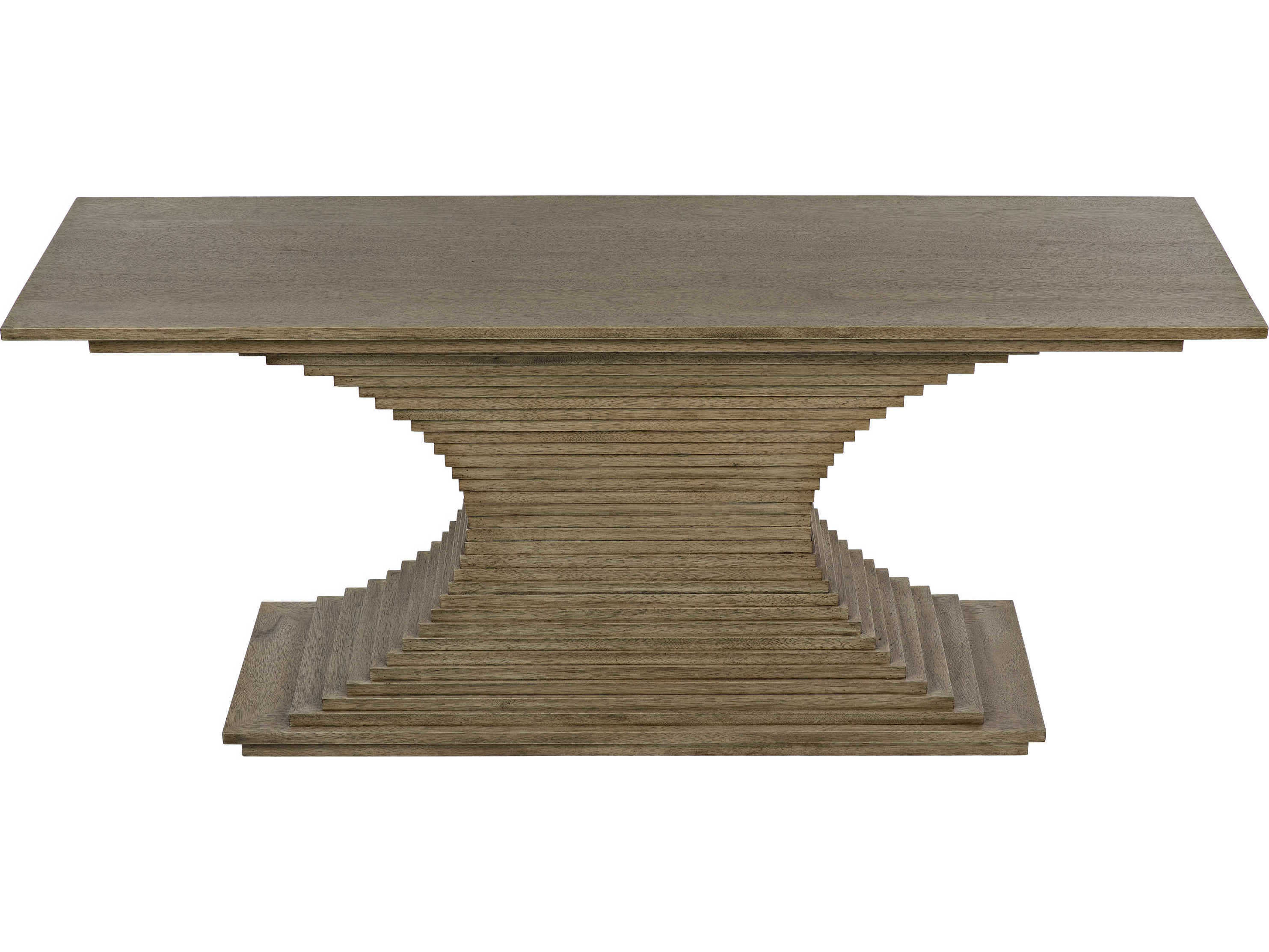 Noir Rectangular Wood Bleached Walnut Console Table