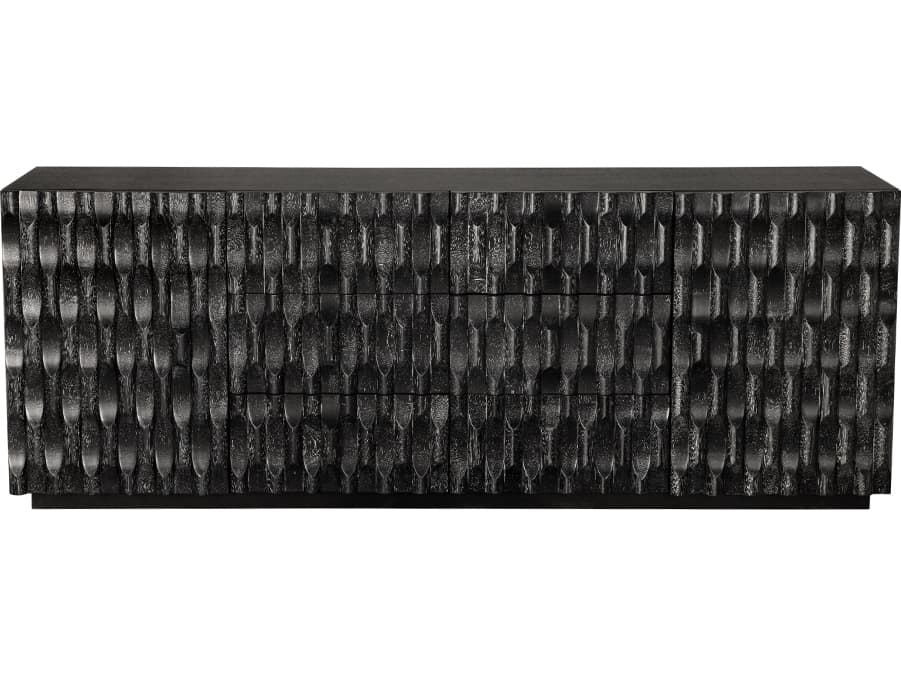 Noir Alameda 81" Walnut Wood Black Sideboard
