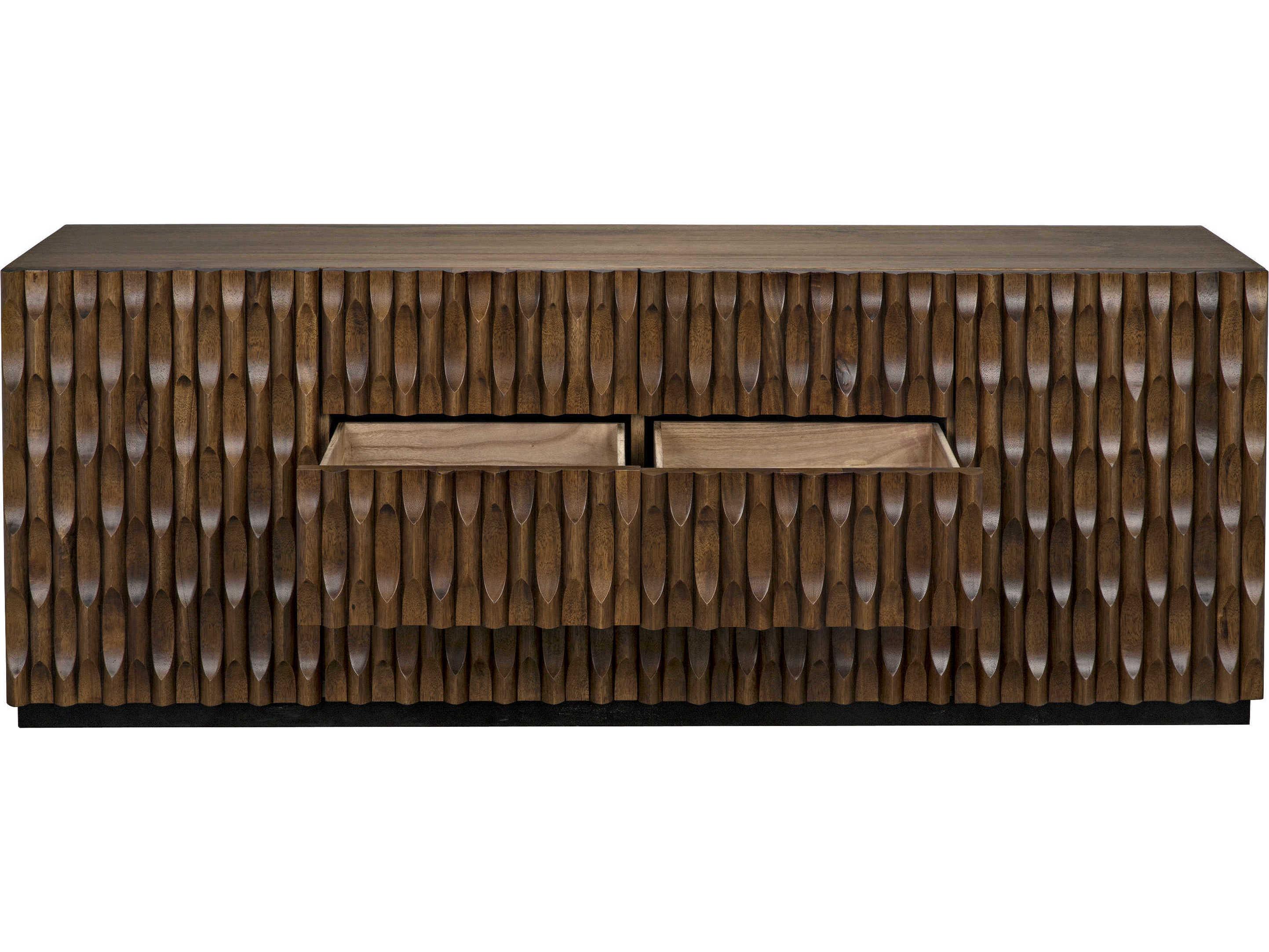 Noir 81" Walnut Wood Dark Sideboard
