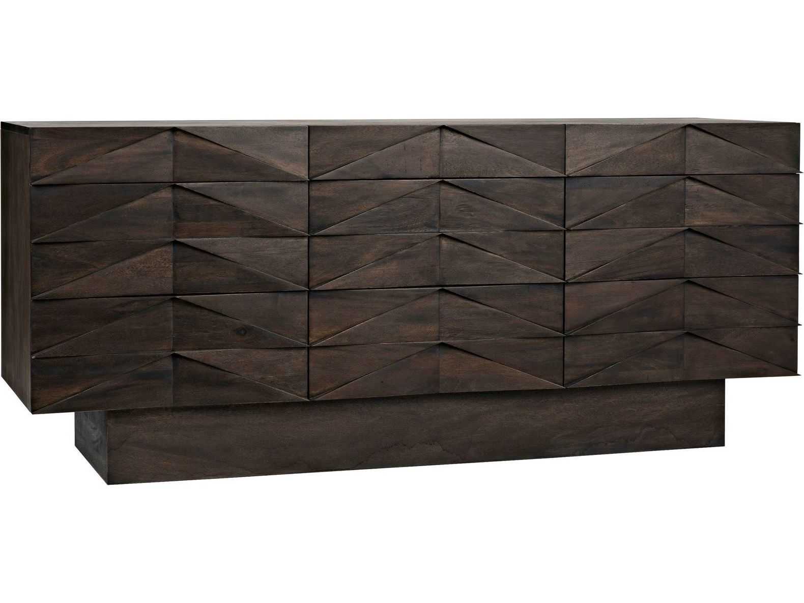 Noir 75" Walnut Wood Ebony Sideboard