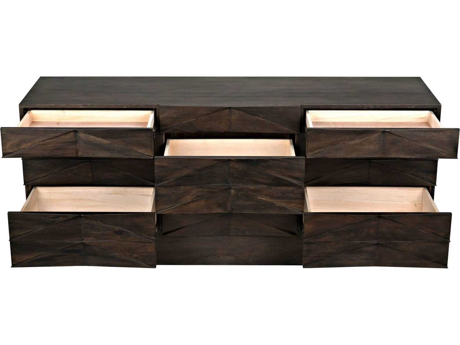 Noir 75" Walnut Wood Ebony Sideboard